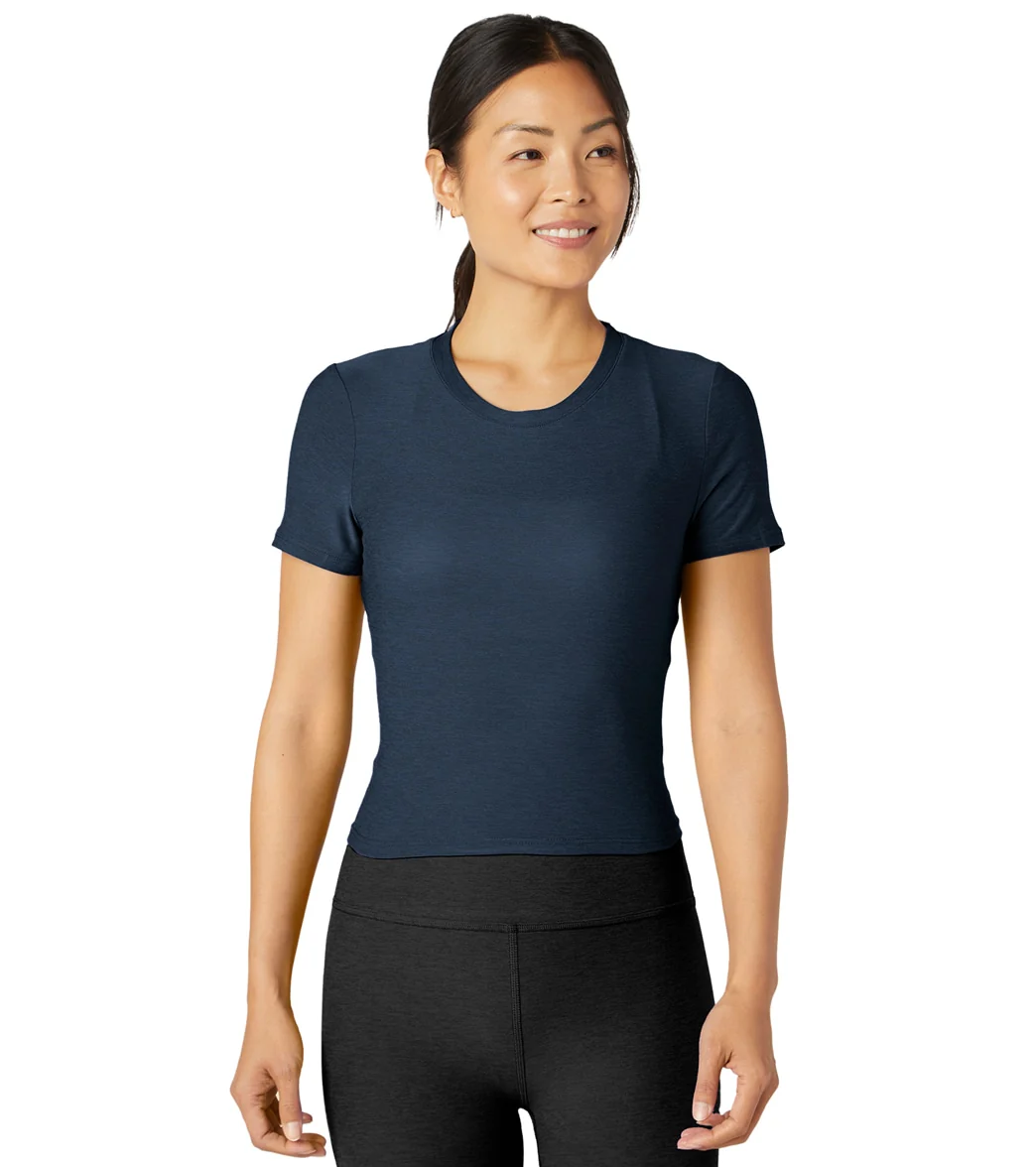 Beyond Yoga Featherweight Peekaboo Cropped Tee