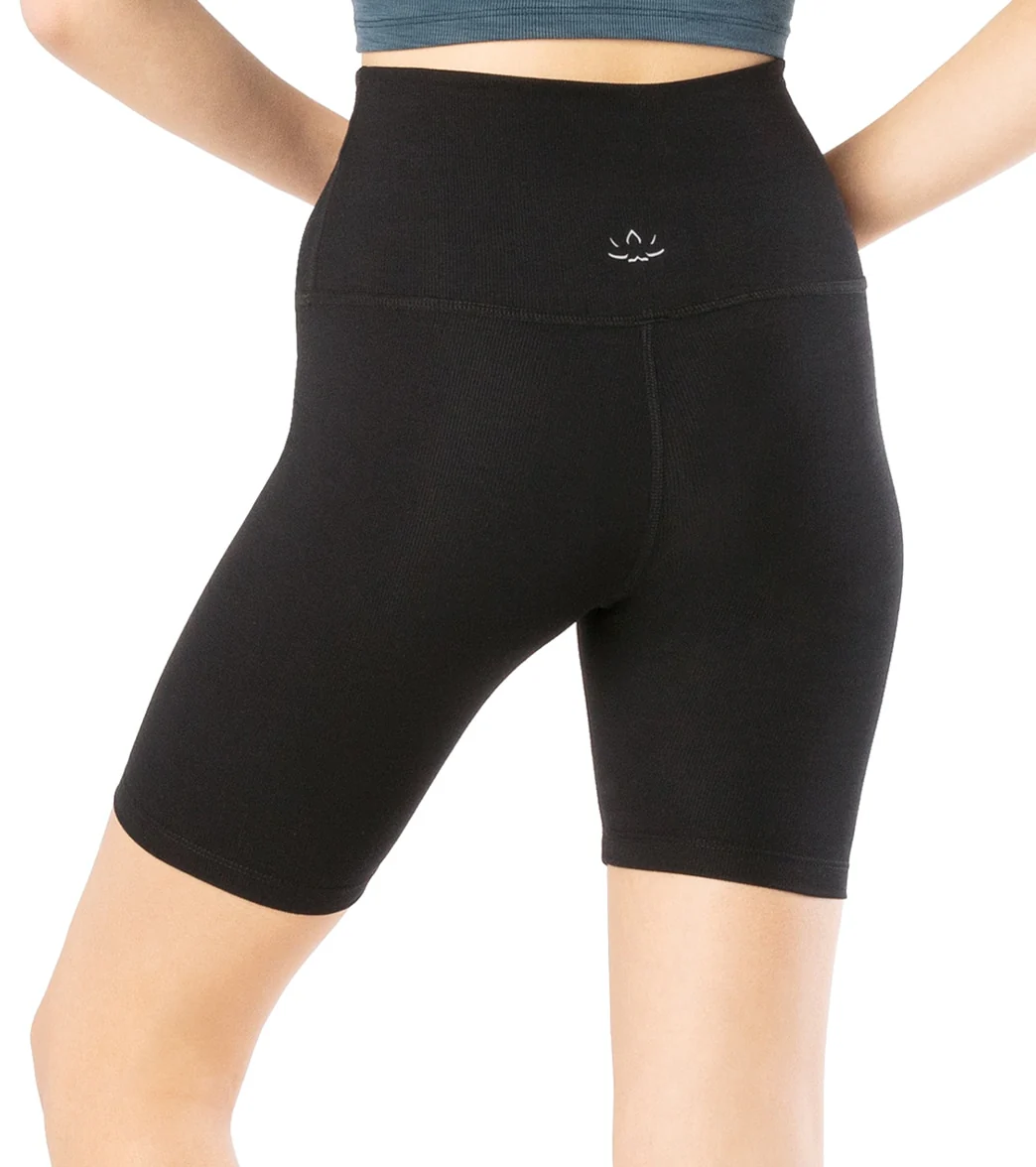Beyond Yoga Heather Rib High Waisted Biker Shorts