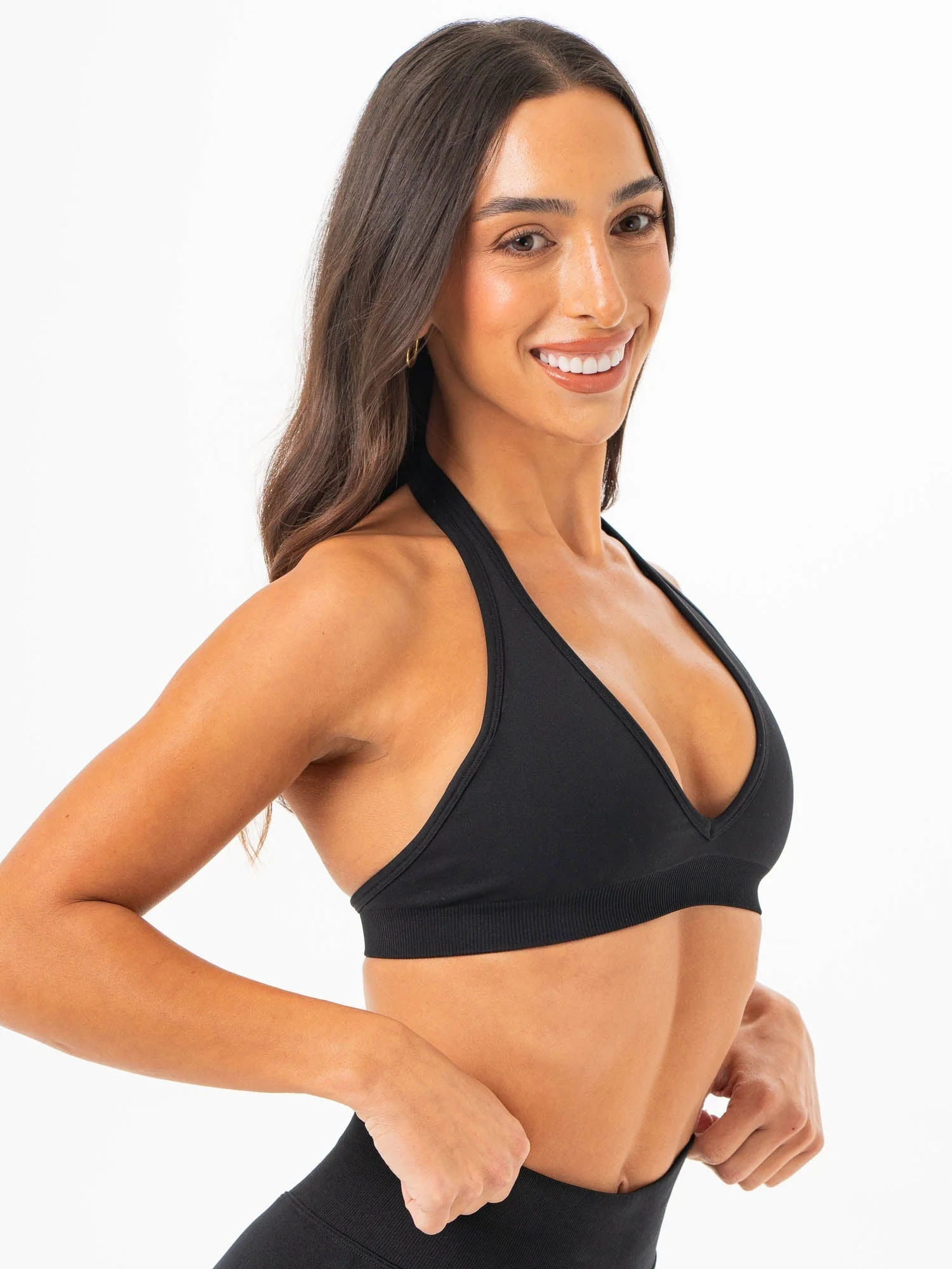 Sculpt Seamless Halter Bra - Black
