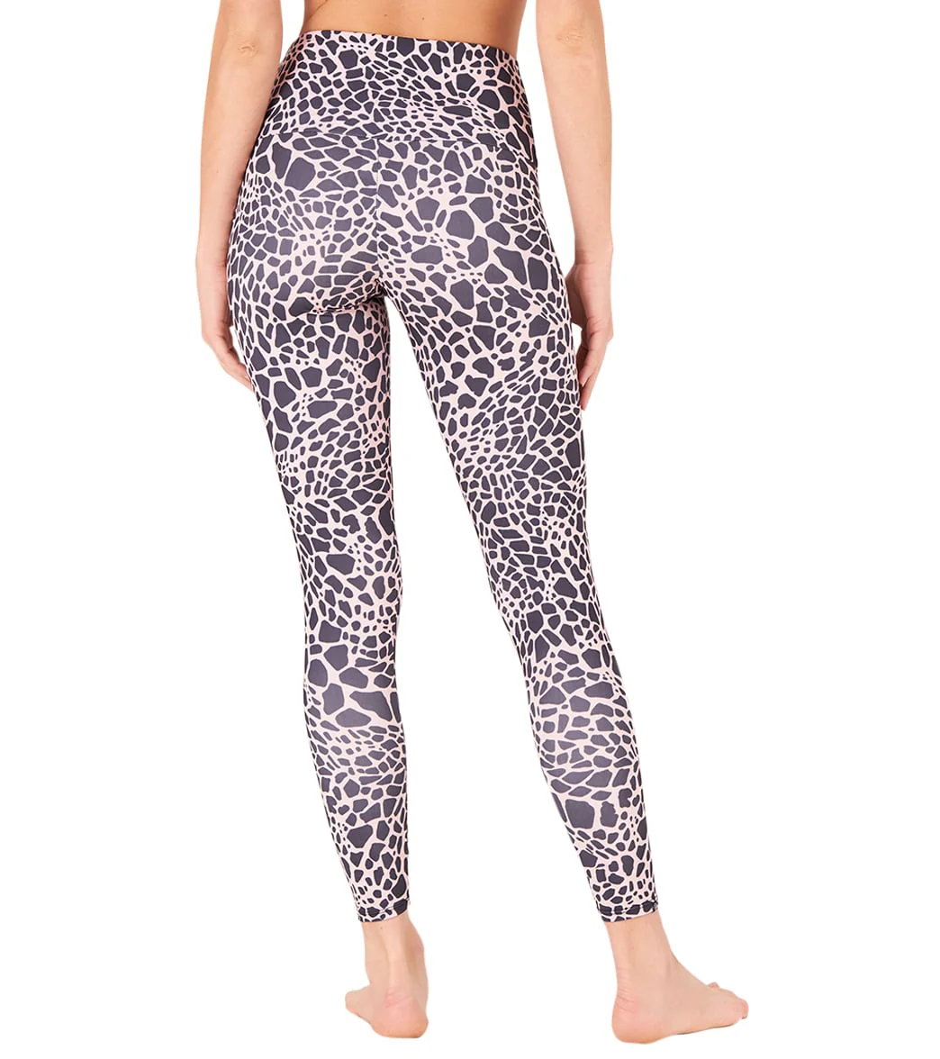 Onzie High Waisted Basic 7/8 Yoga Leggings Rose Giraffe
