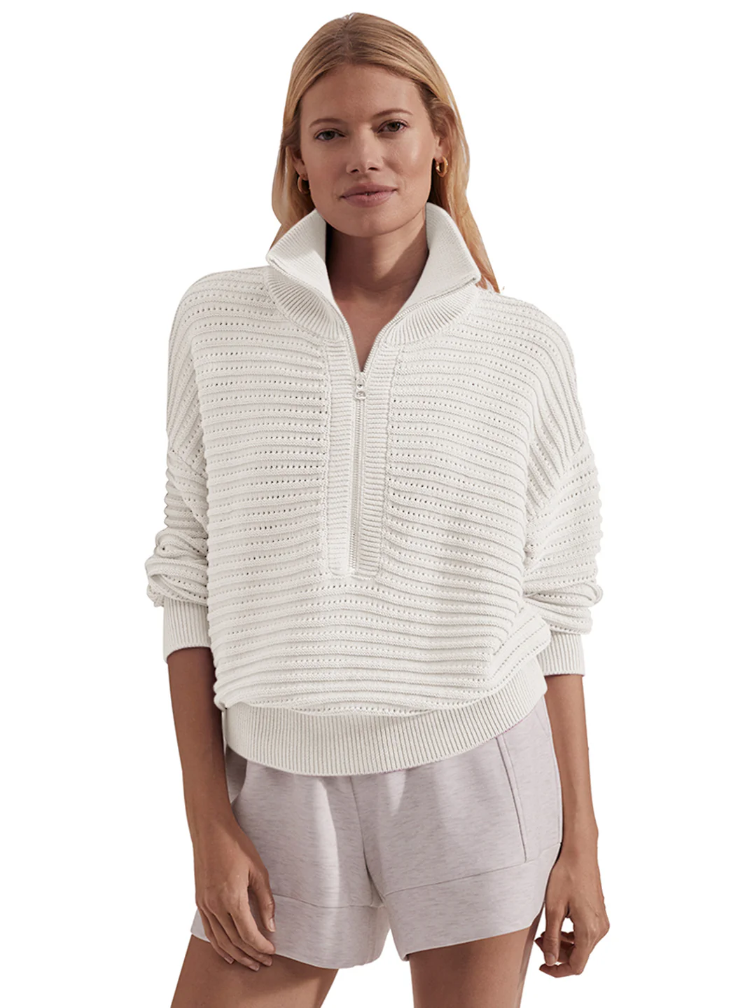 Varley Tara Pointelle Half Zip
