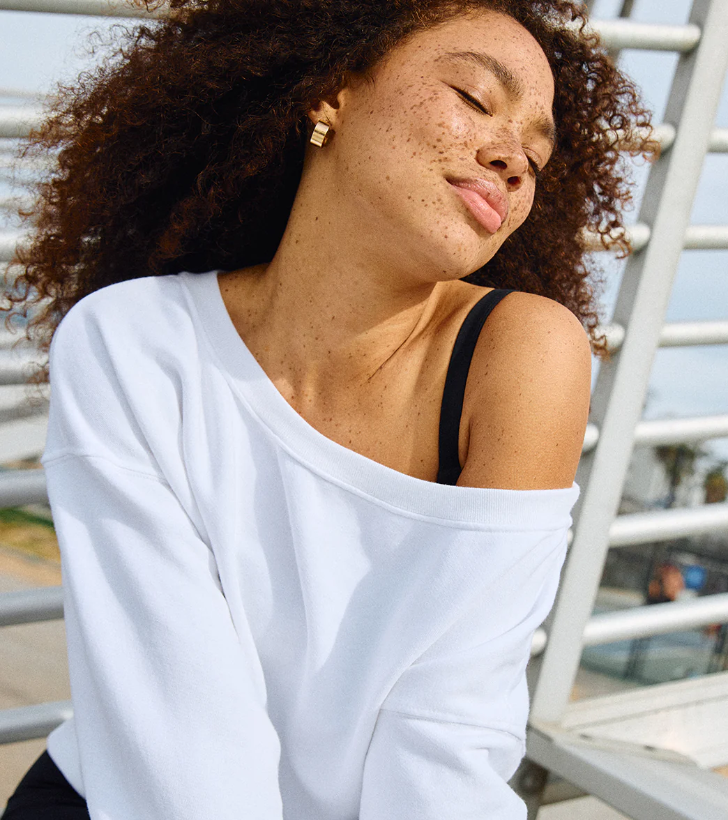 Spiritual Gangster La Vida Off Shoulder Long Sleeve