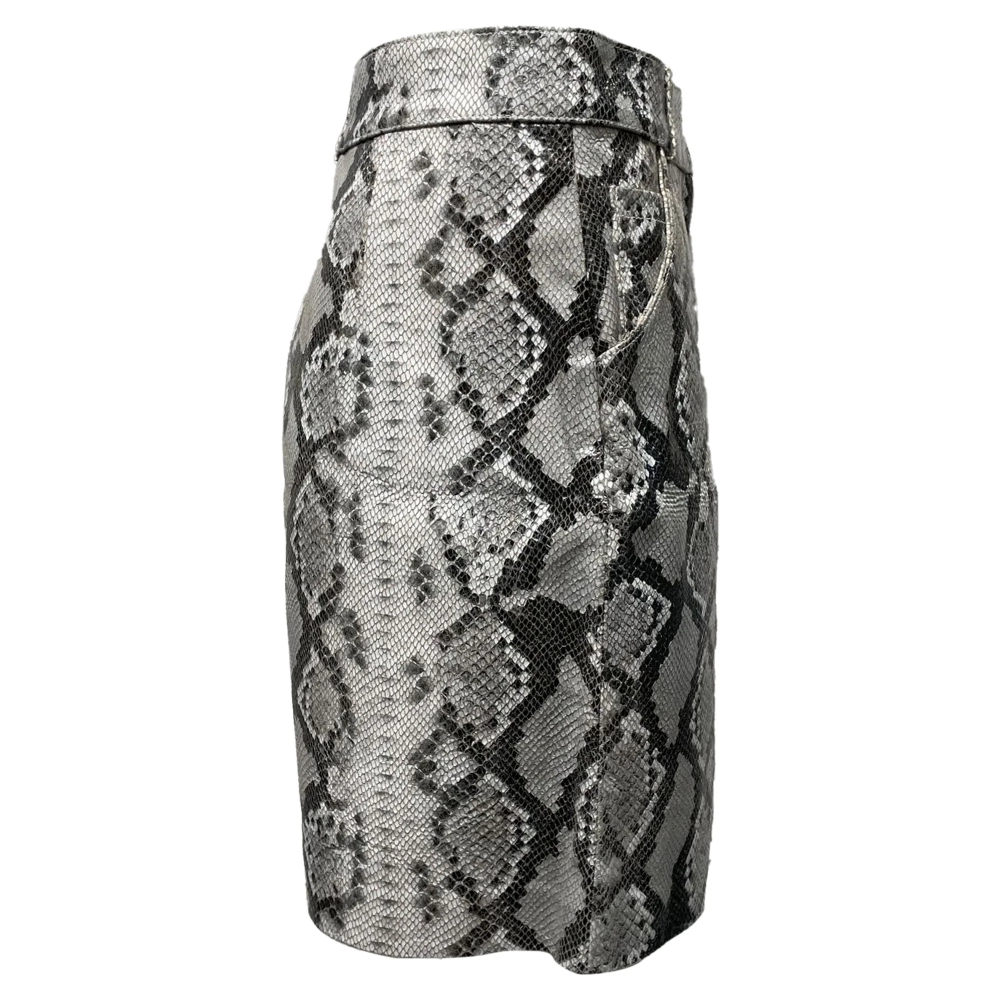 Maje Jupita Embossed Mini Skirt in Animal Print Goat Leather