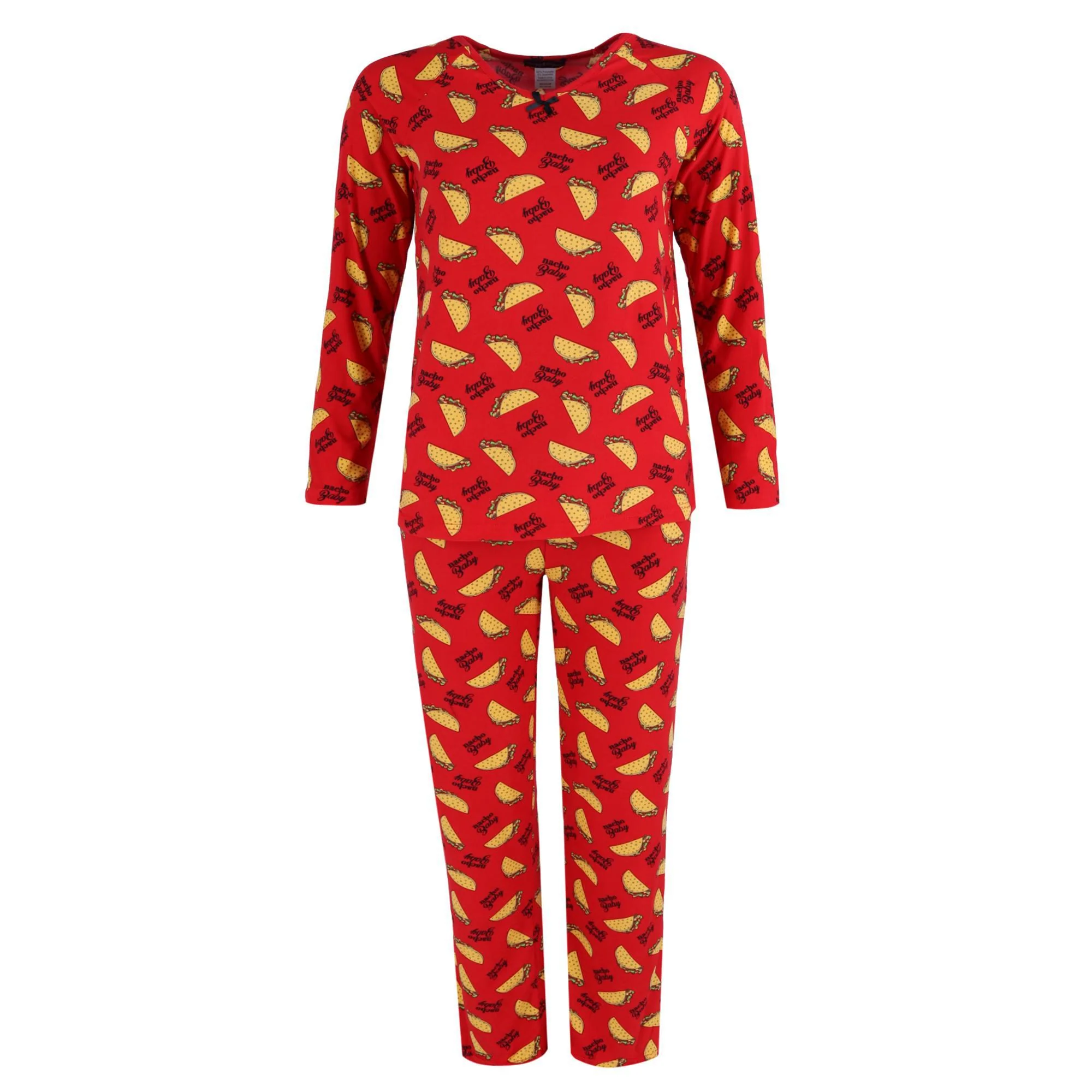 Women's Plus Size Taco Print Pajama Set