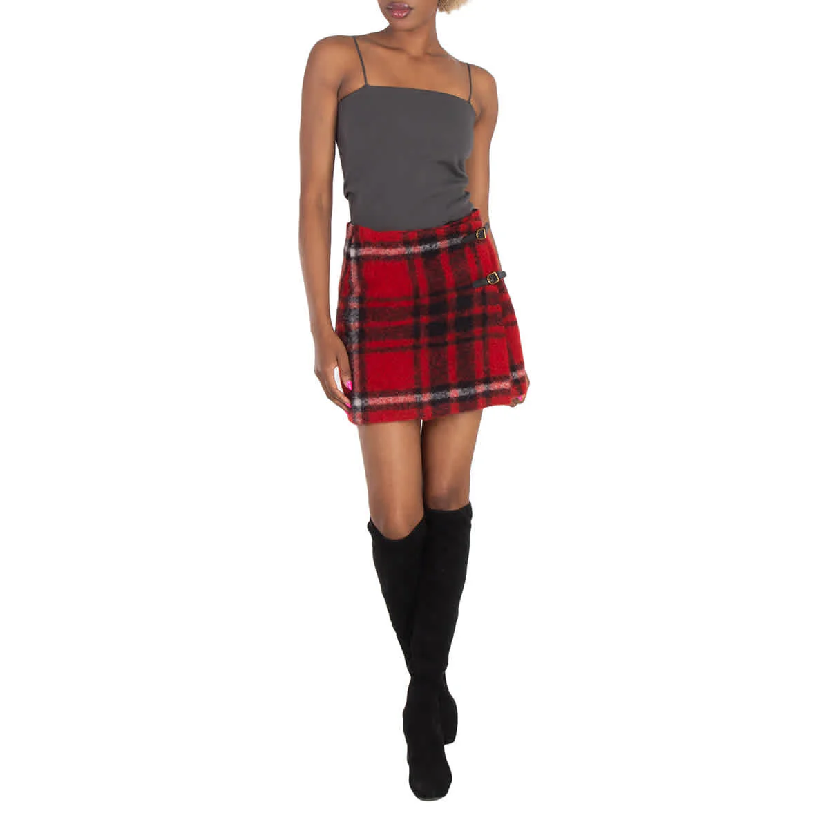 Polo Ralph Lauren Plaid-Check High-Waist Mini Skirt