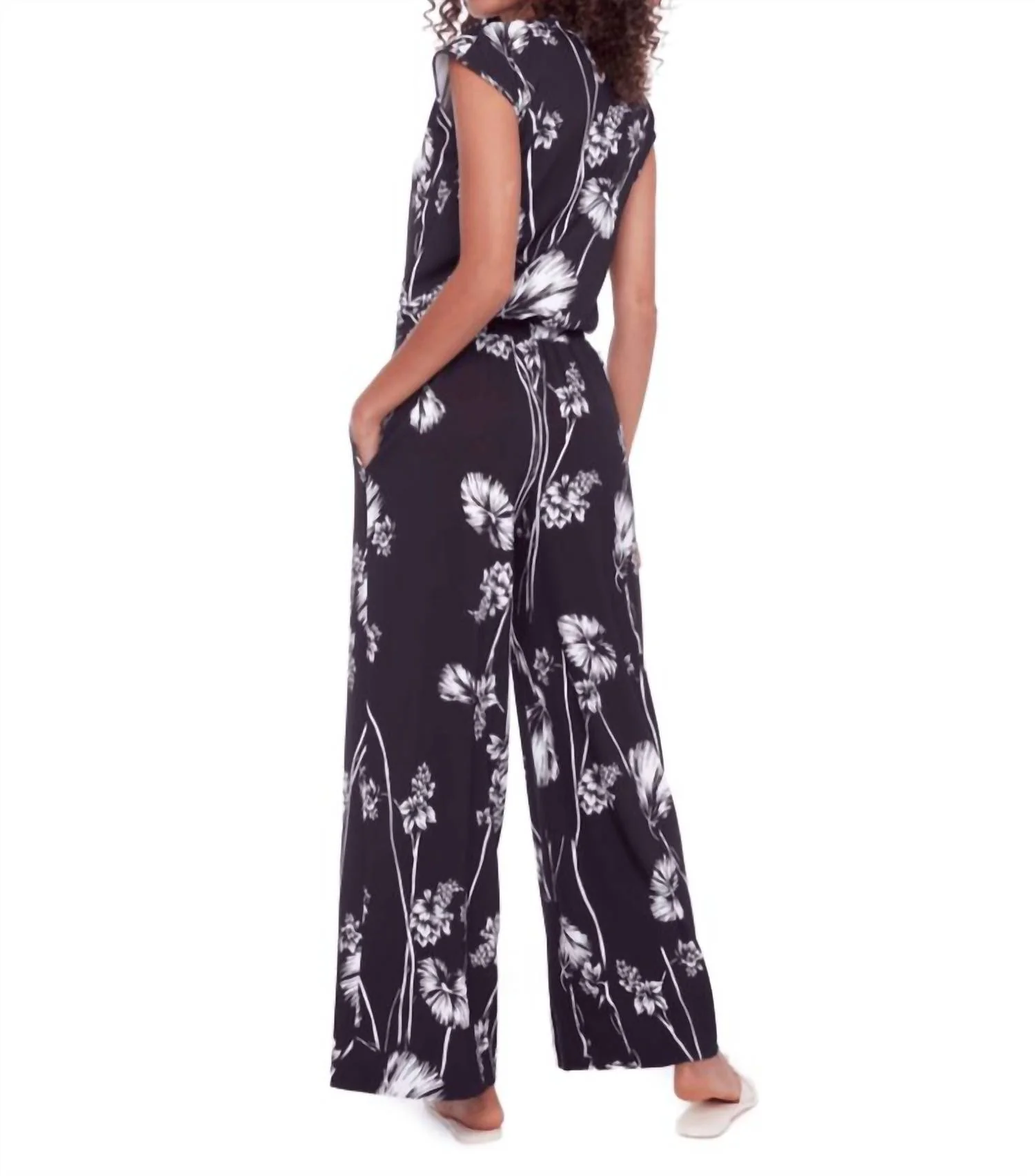 Wildflower Silk Pant In Black Print