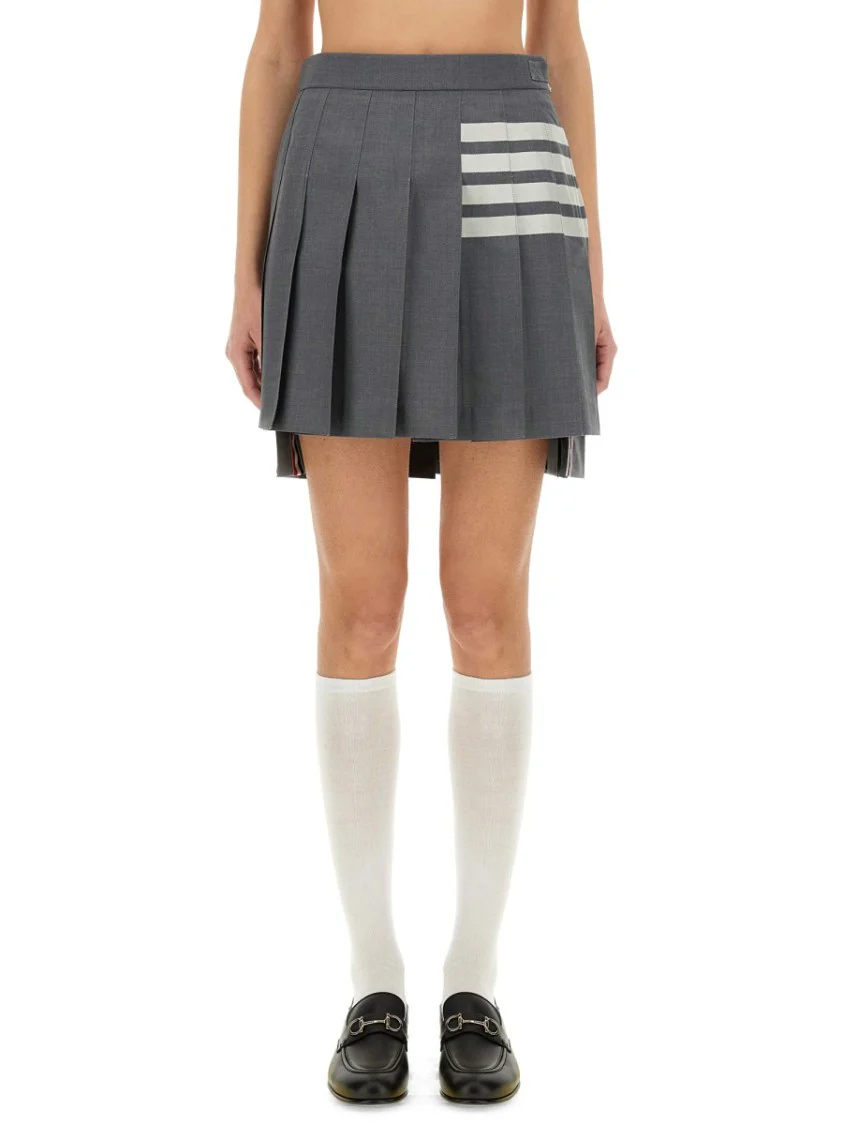 4-Bar Mini Pleated Skirt