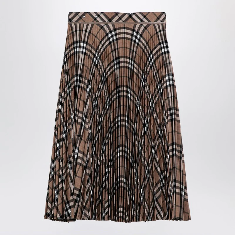 Burberry Women's Check Pattern Pleated Skirt