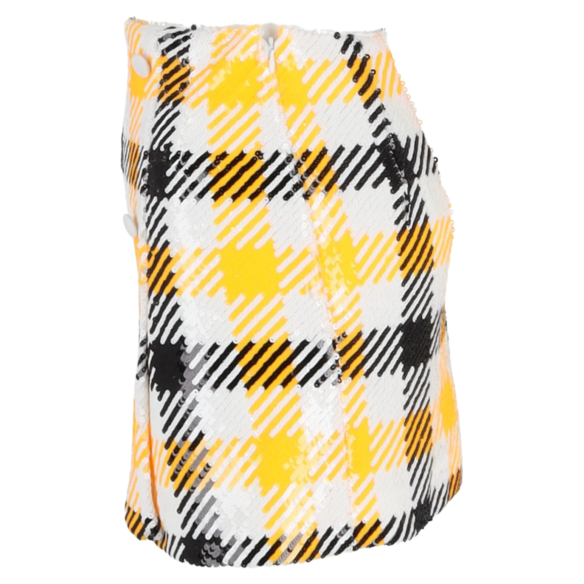 Rotate Birger Christensen Plaid Mini Skirt in Yellow Polyester