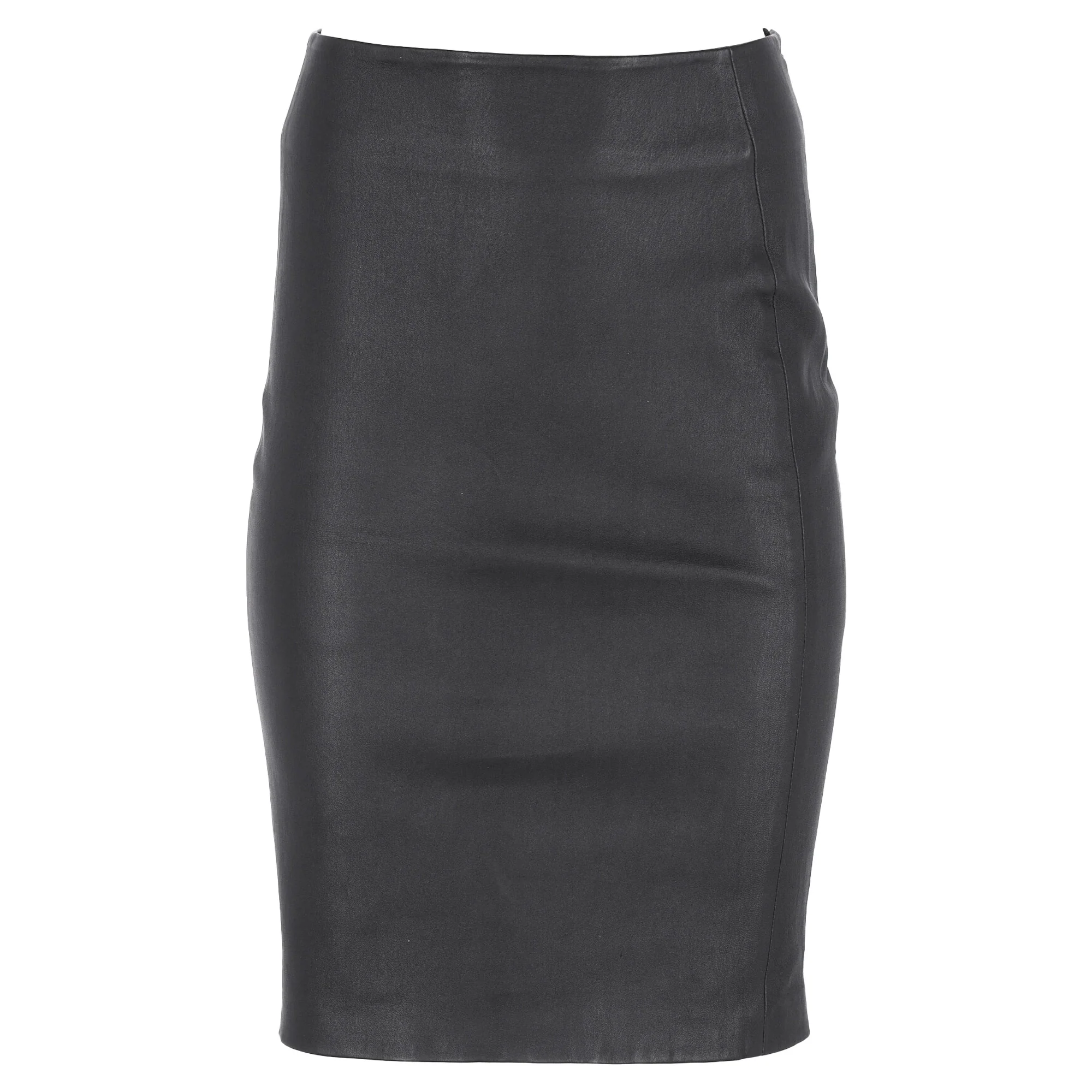 Diane von Furstenberg Knee Length Skirt in Black Leather