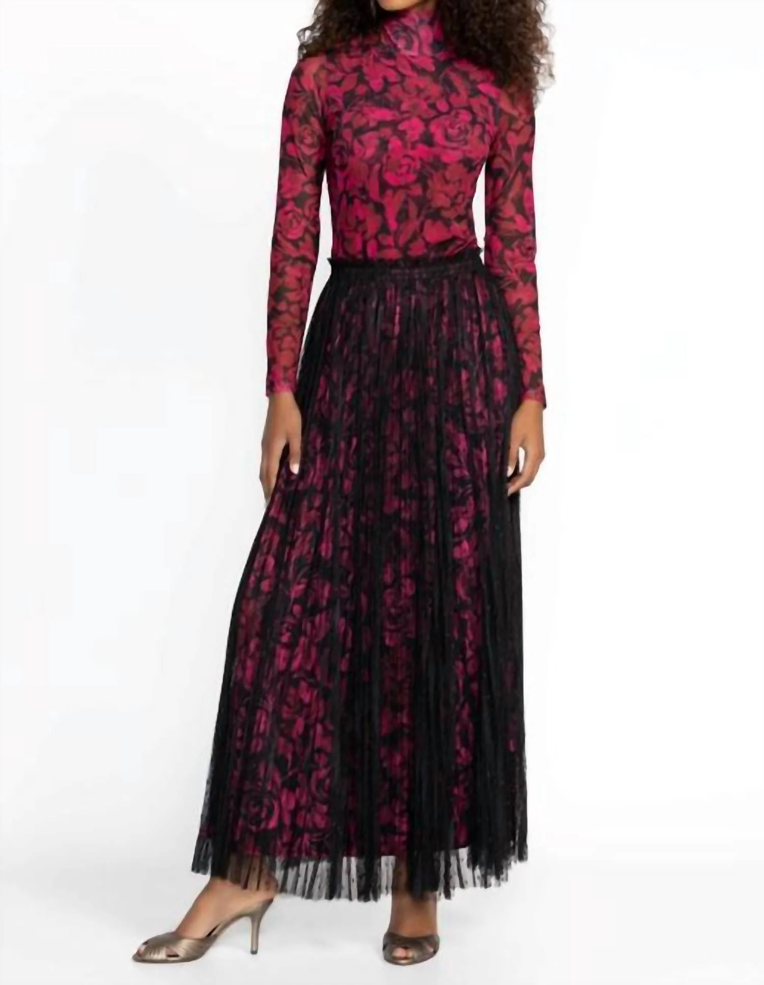 Yolanda Pleated Maxi Skirt In Celebrate