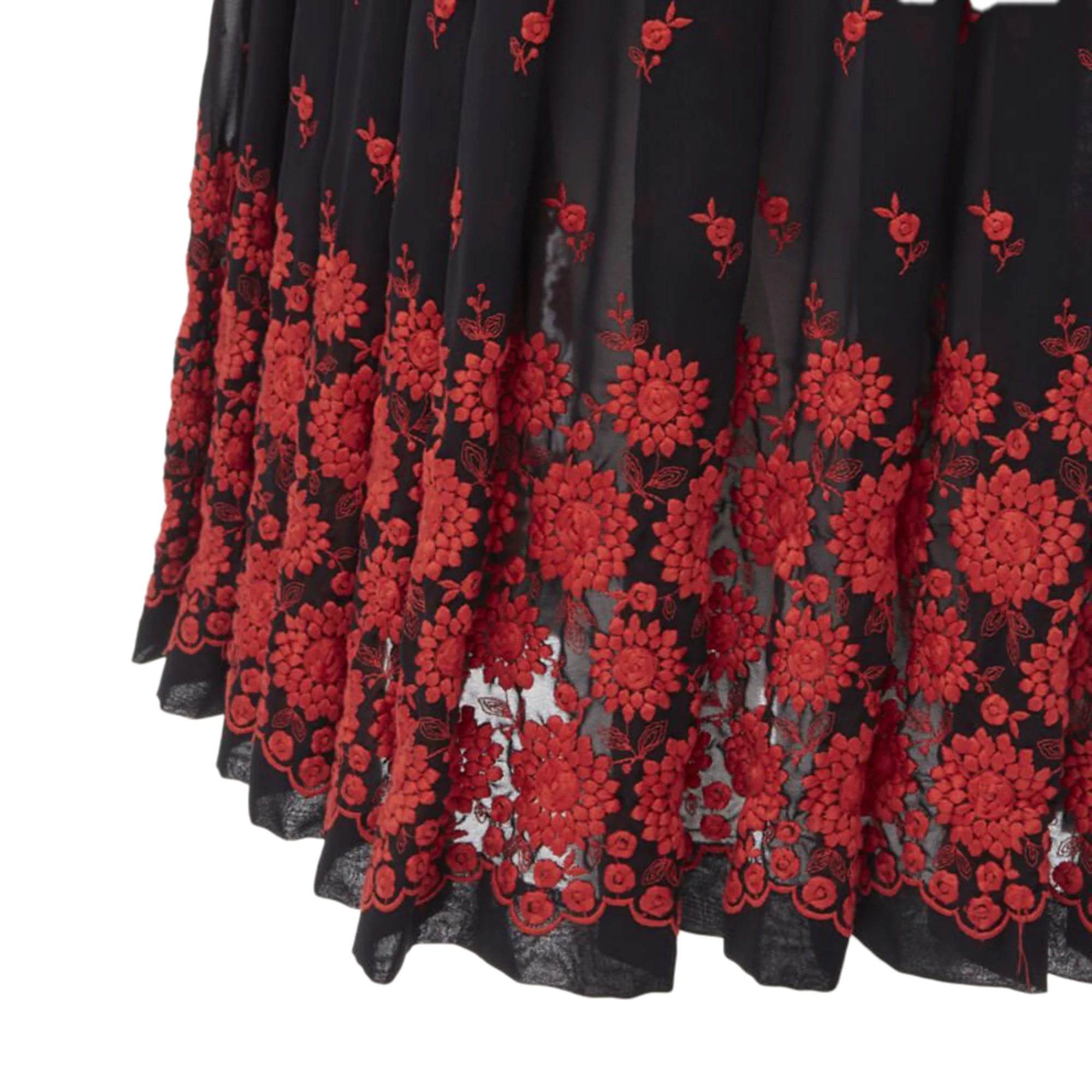 Comme Des Garcons Floral Embroidered Peplum Crin Skirt