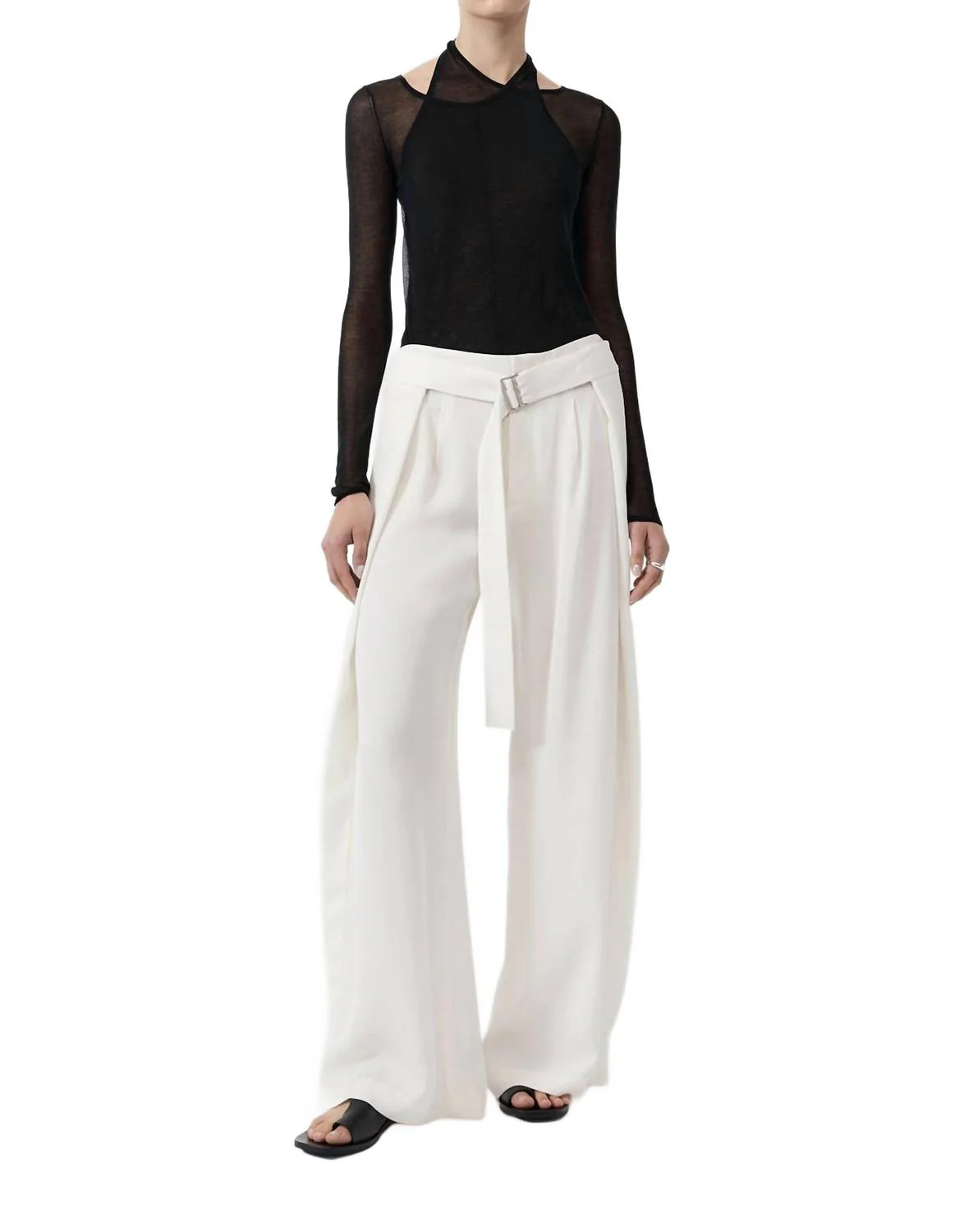 Fold Trousers In Off White