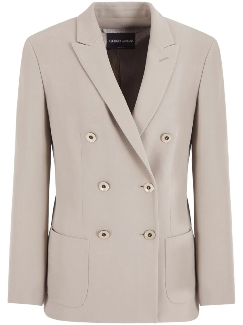 Double-Breasted Silk Blazer With Tailored Silhouette