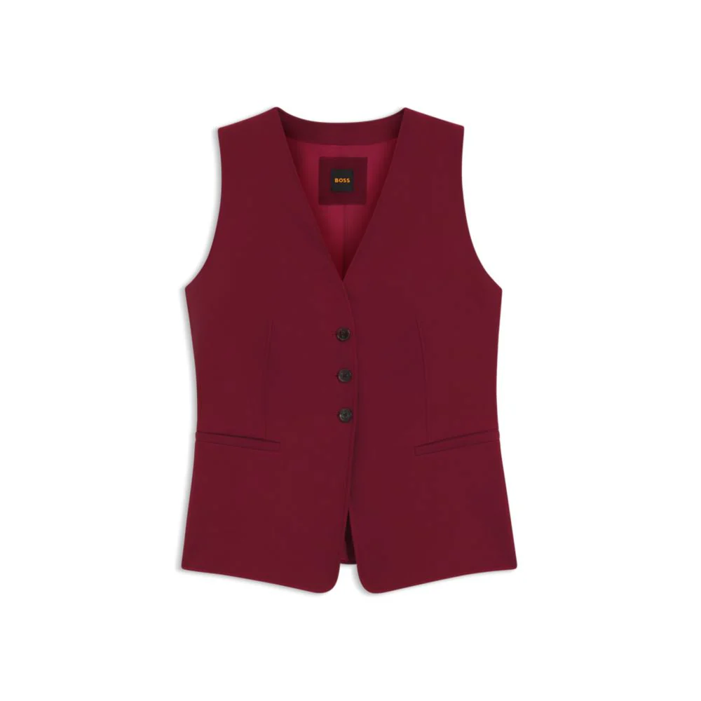 Adjustable waistcoat in stretch crepe