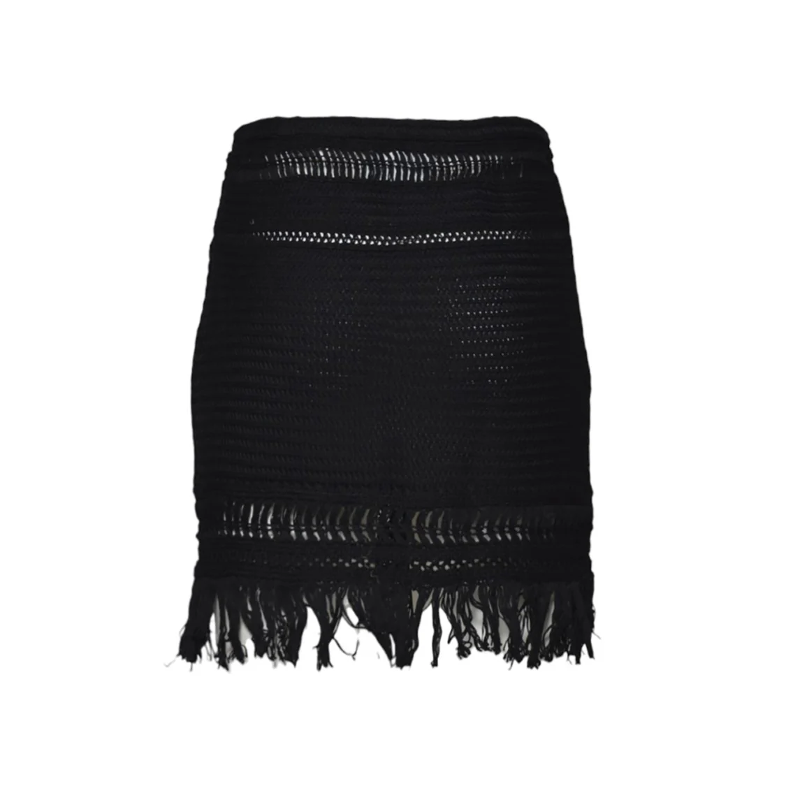 Black Macramé Ardena Mini Skirt