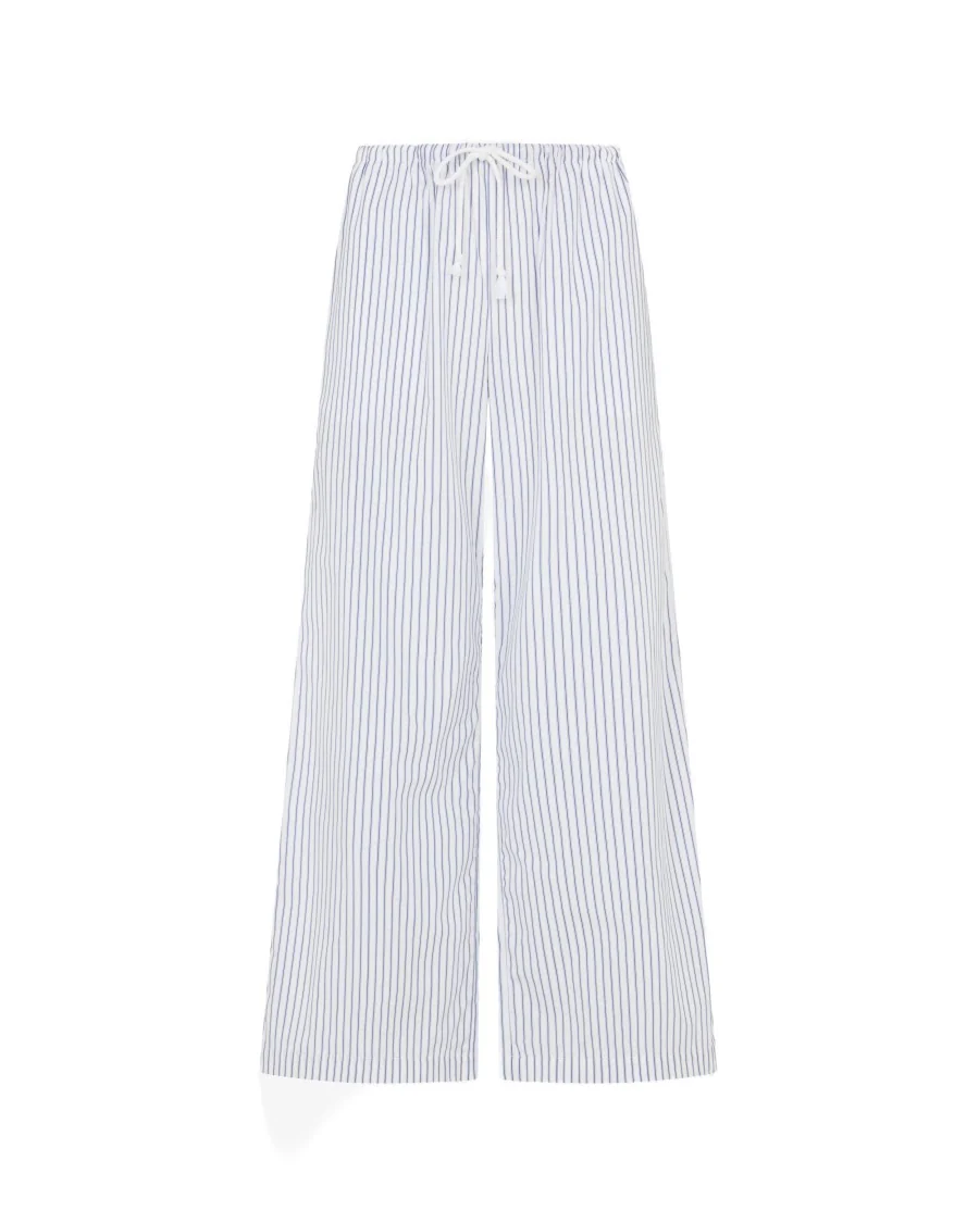 Striped Cropped Jogger - Navy/White