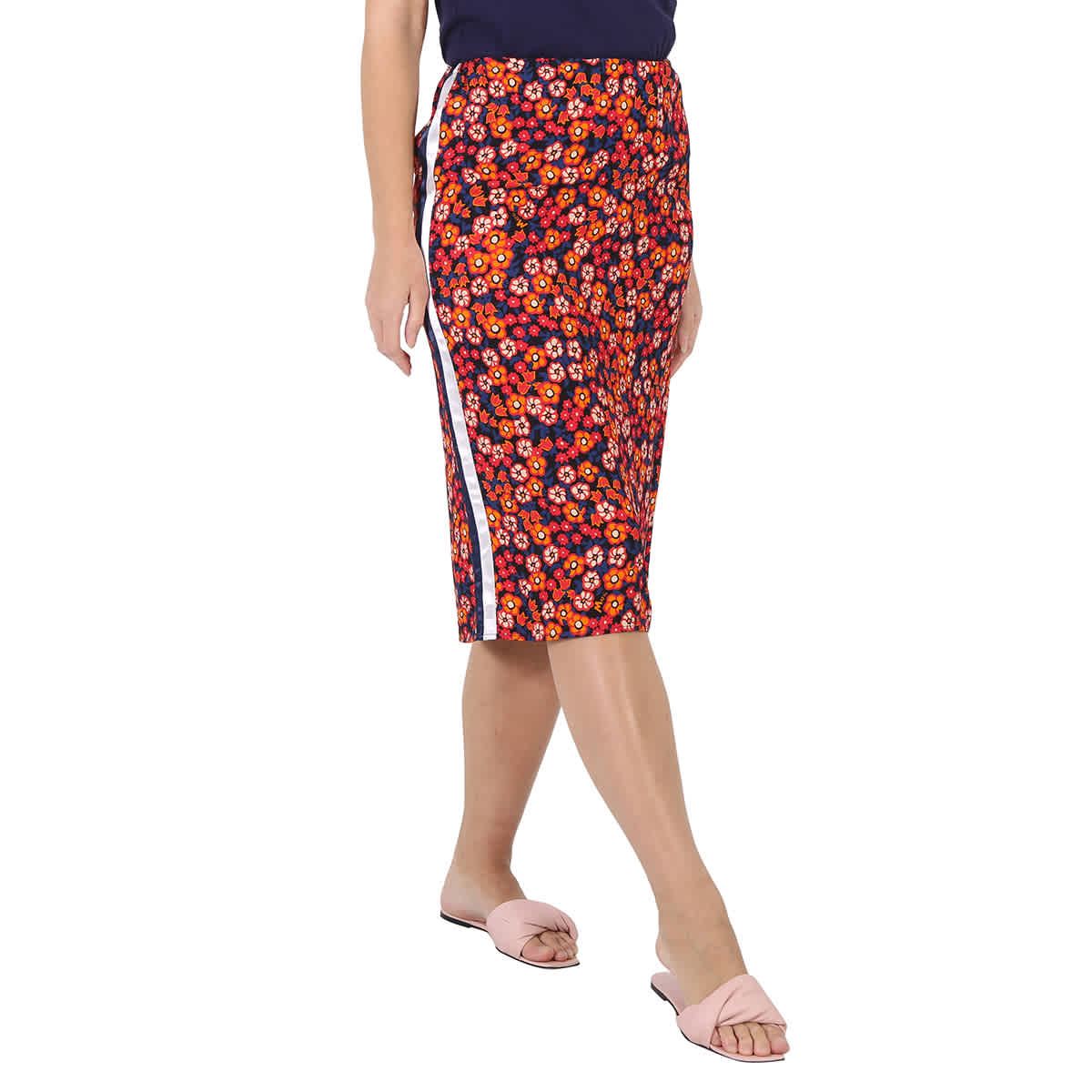 Marni Ladies Floral-print Straight Skirt