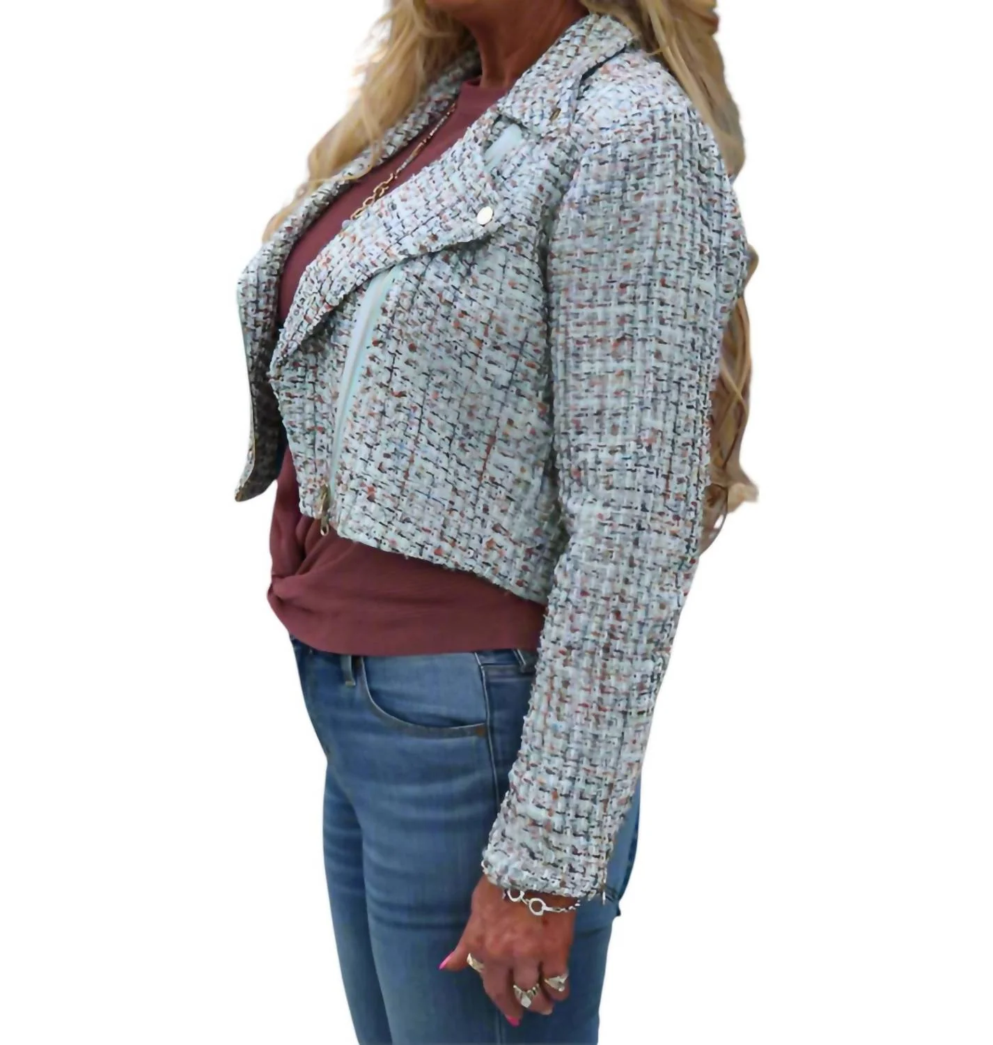 Romantic Flair Emile Moto Jacket In Jade