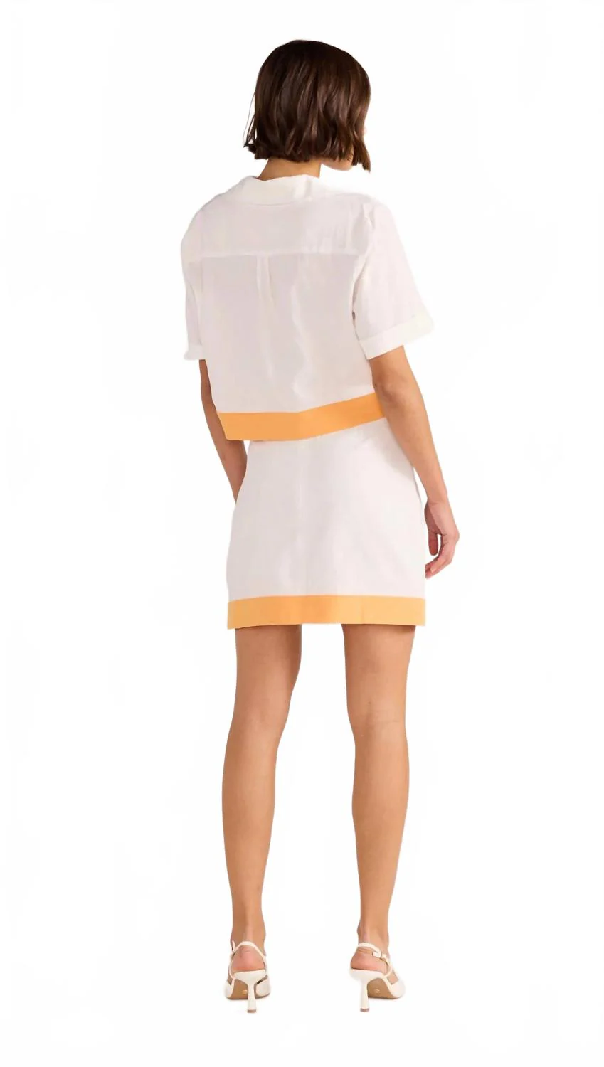 Alora Skirt In White/orange