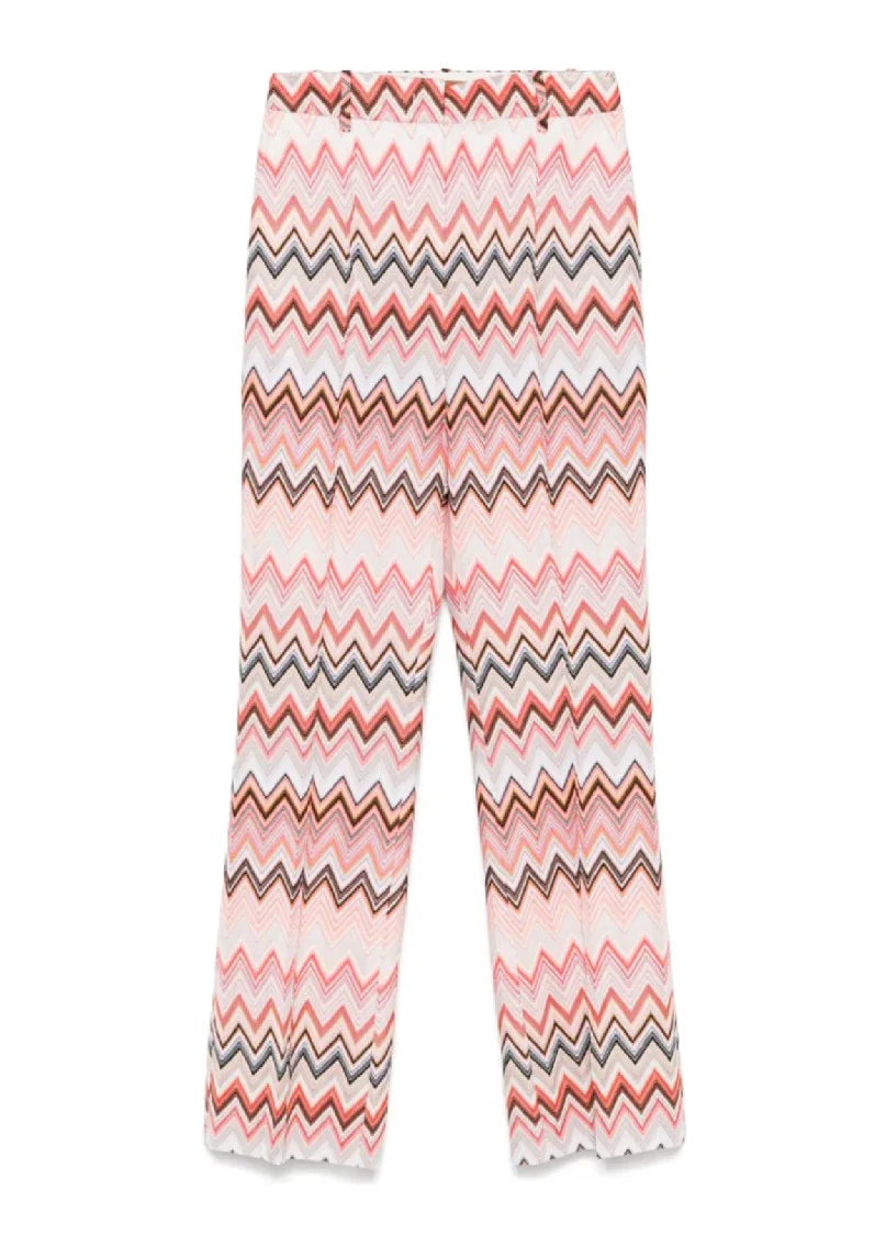 Zigzag Patterned Tailored Trousers