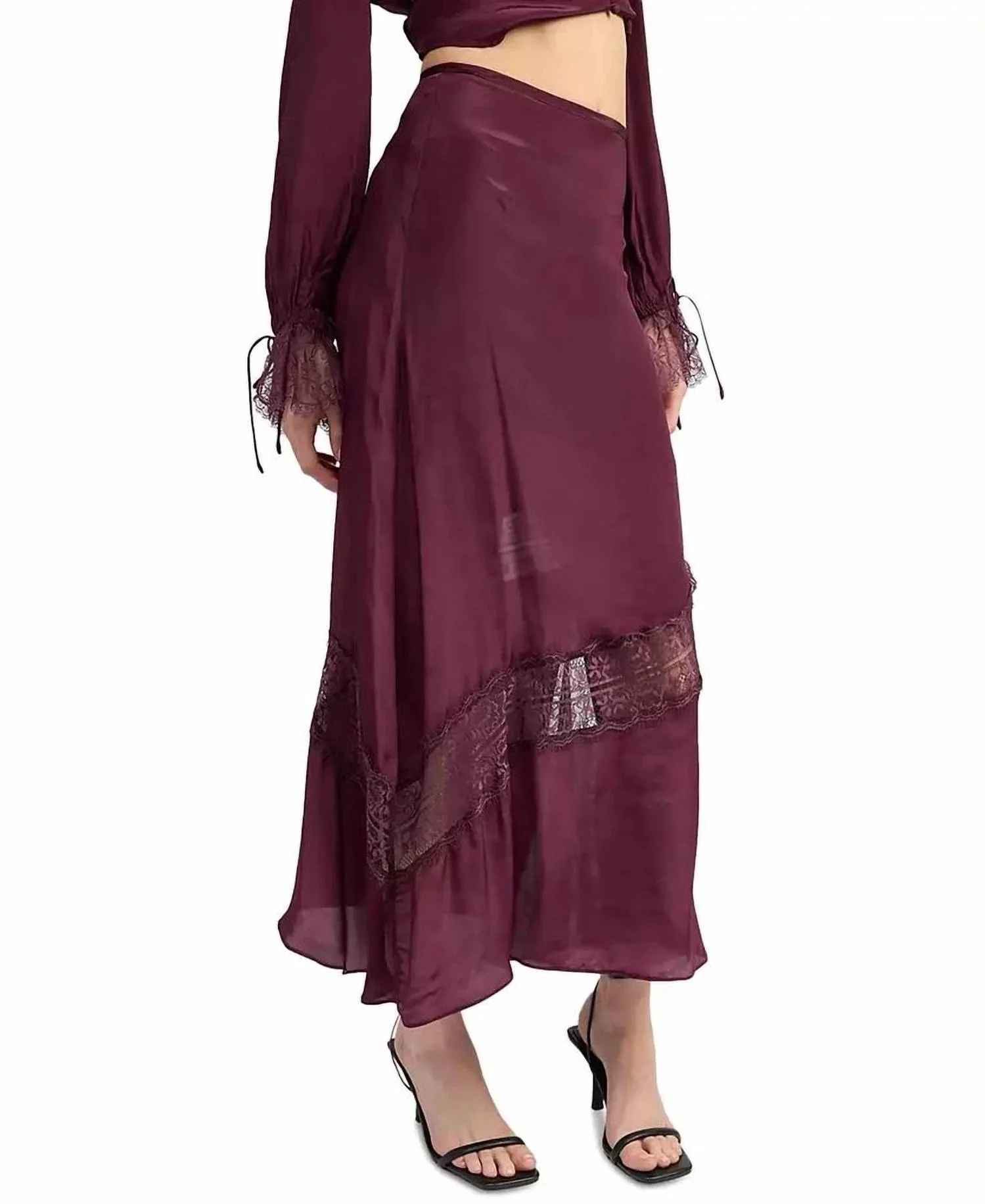 Bianca Slip Skirt In Bordeaux