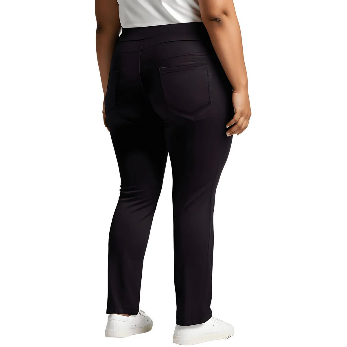 Plus Womens Stretch Denim Straight Leg Jeans