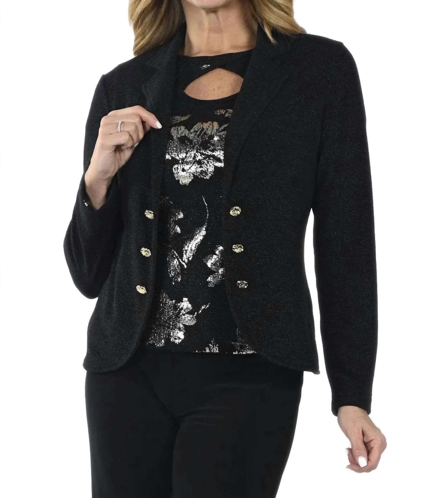 Short Knit Jacket In Black