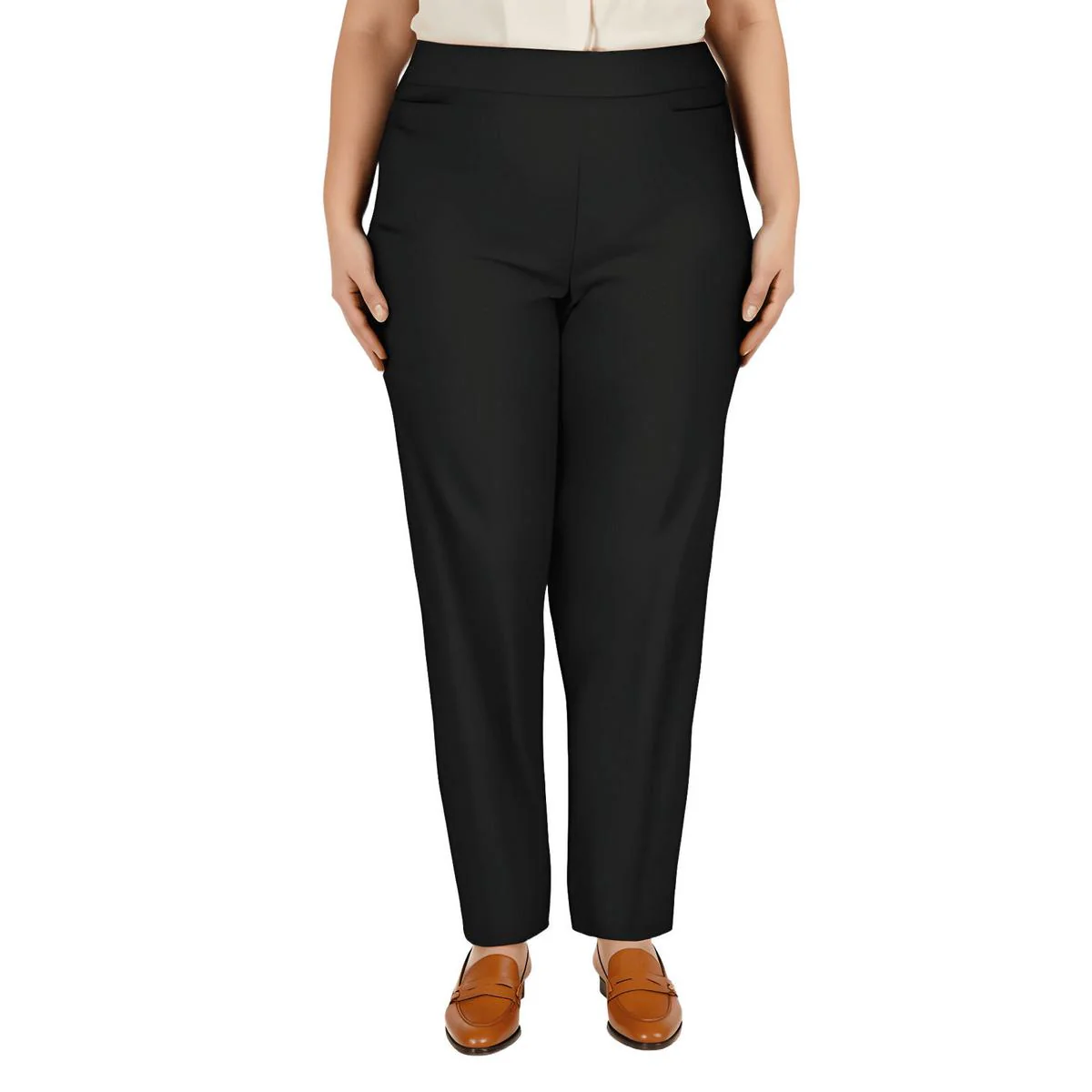 Plus Womens Modern Fit Slimming Dress Pants