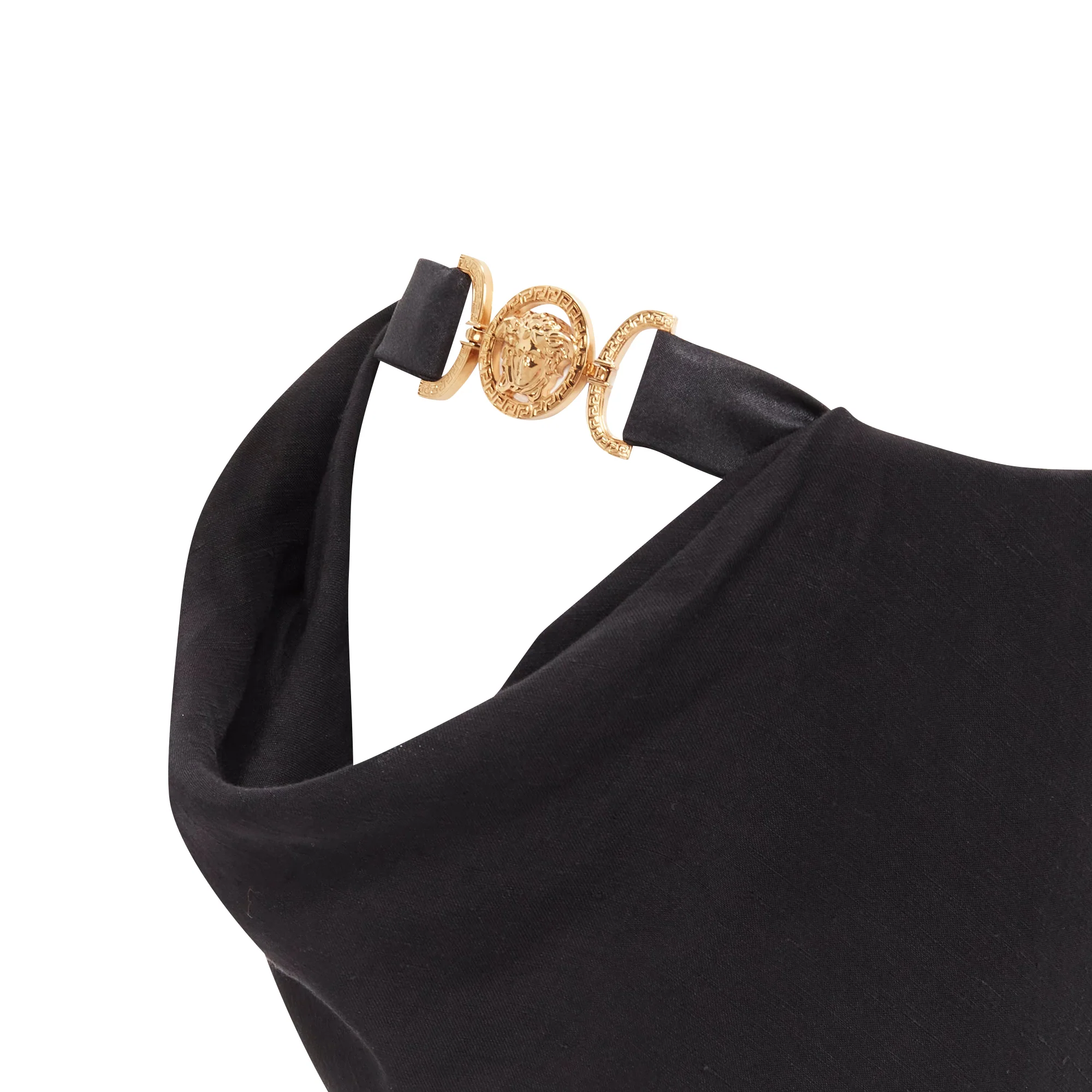 Versace Medusa Medusallion Coin cut out draped skirt
