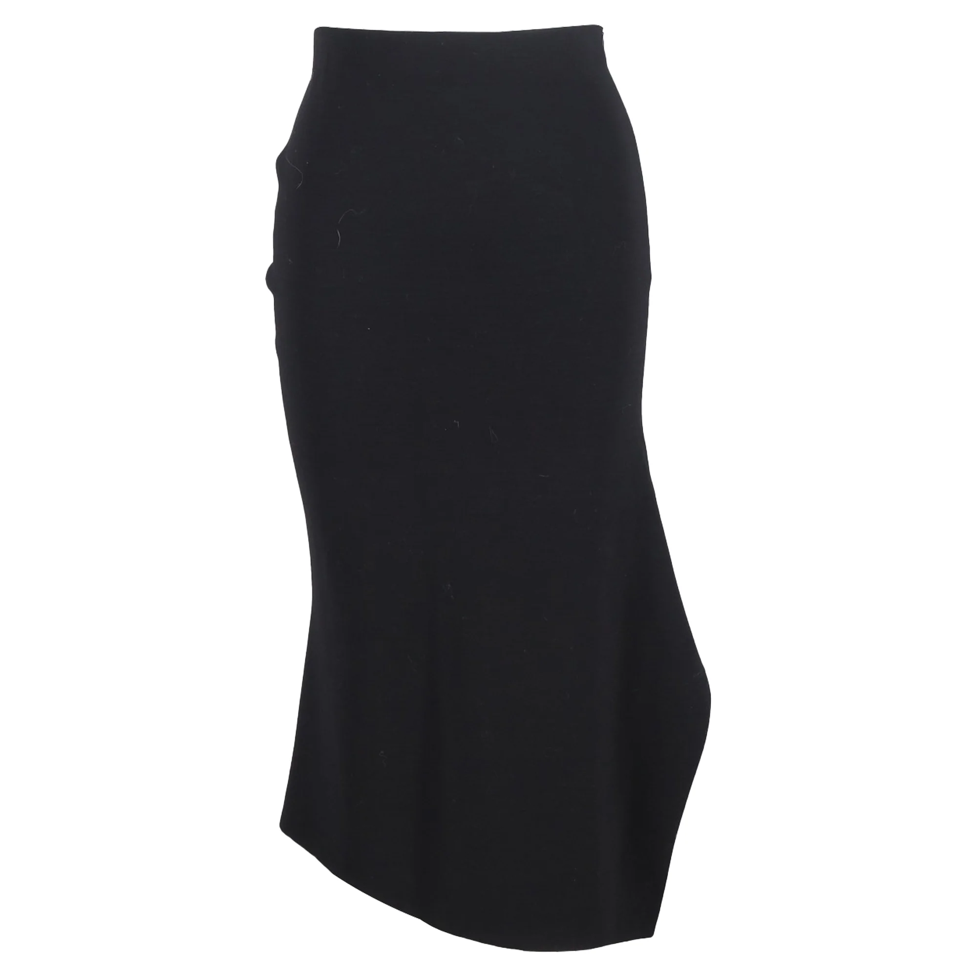 Victoria Beckham Asymmetrical Midi Skirt in Black Wool