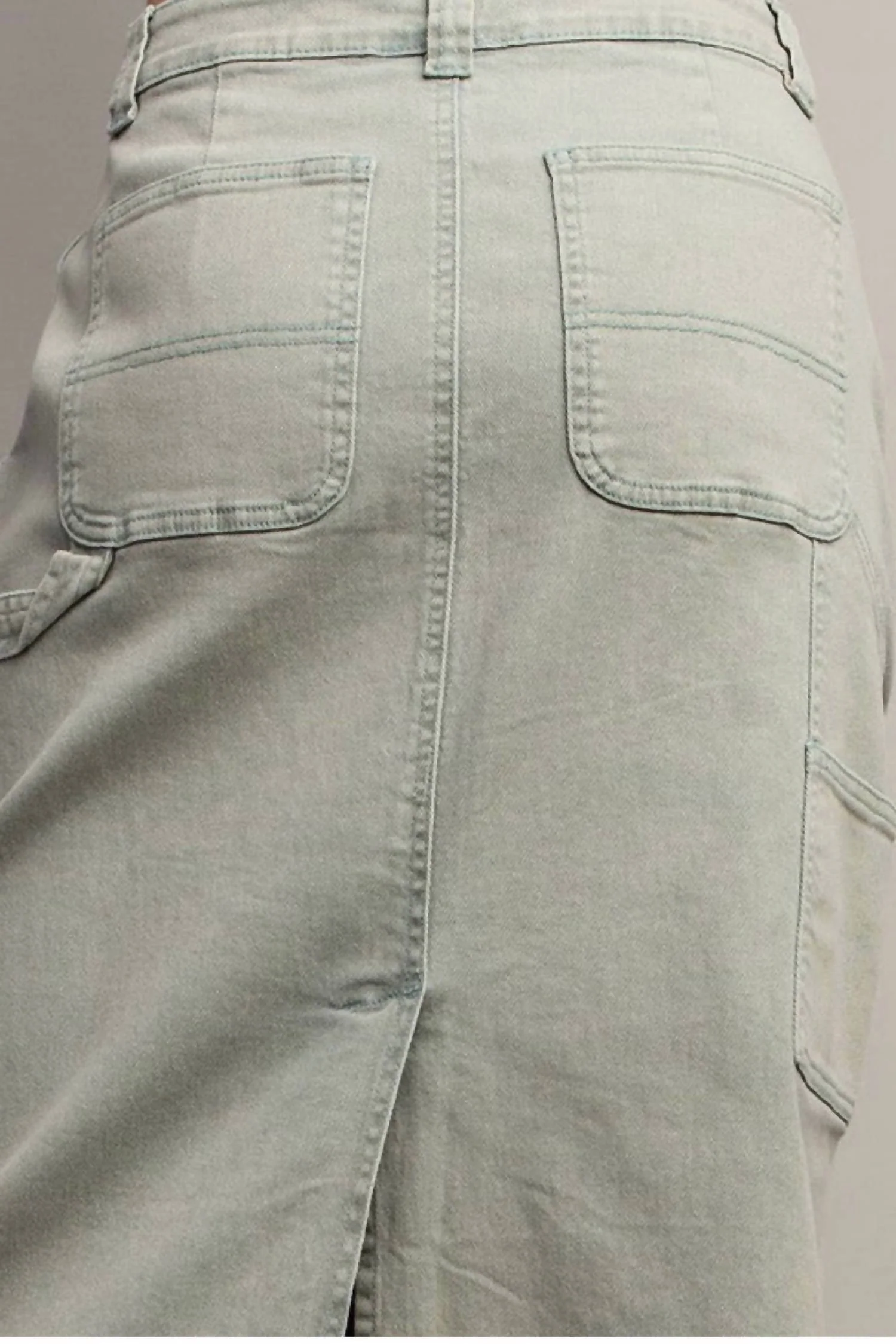 Mineral Wash Skirt In Sage