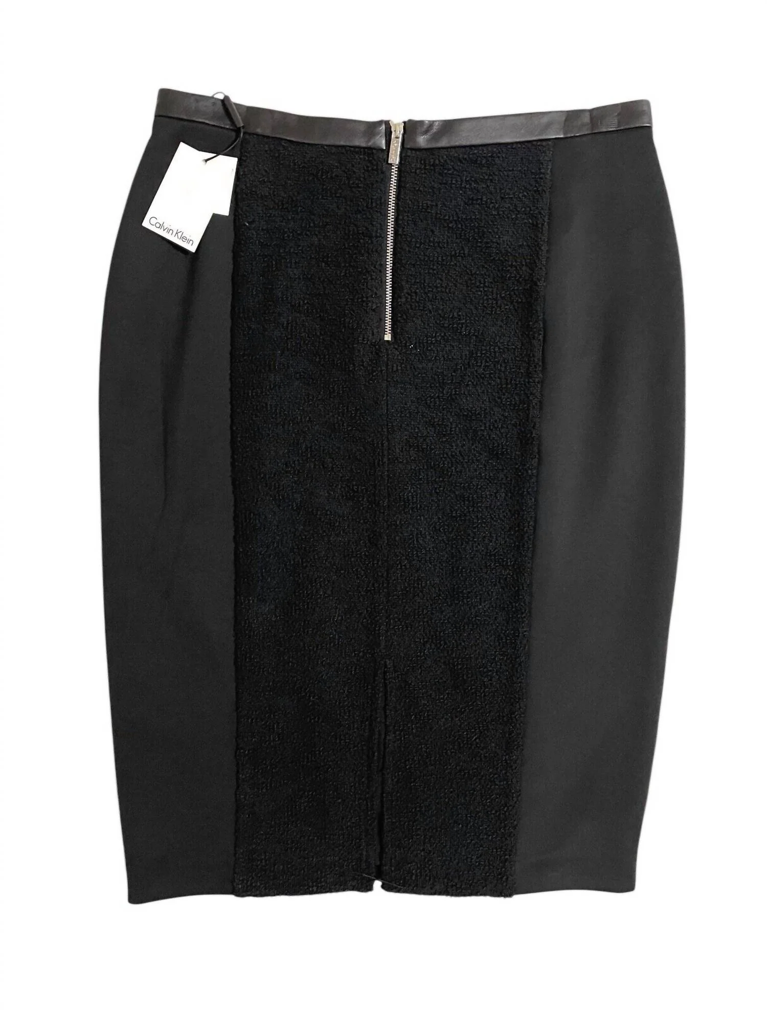 Women's Scuba Boucle Contrast Pencil Skirt In Black