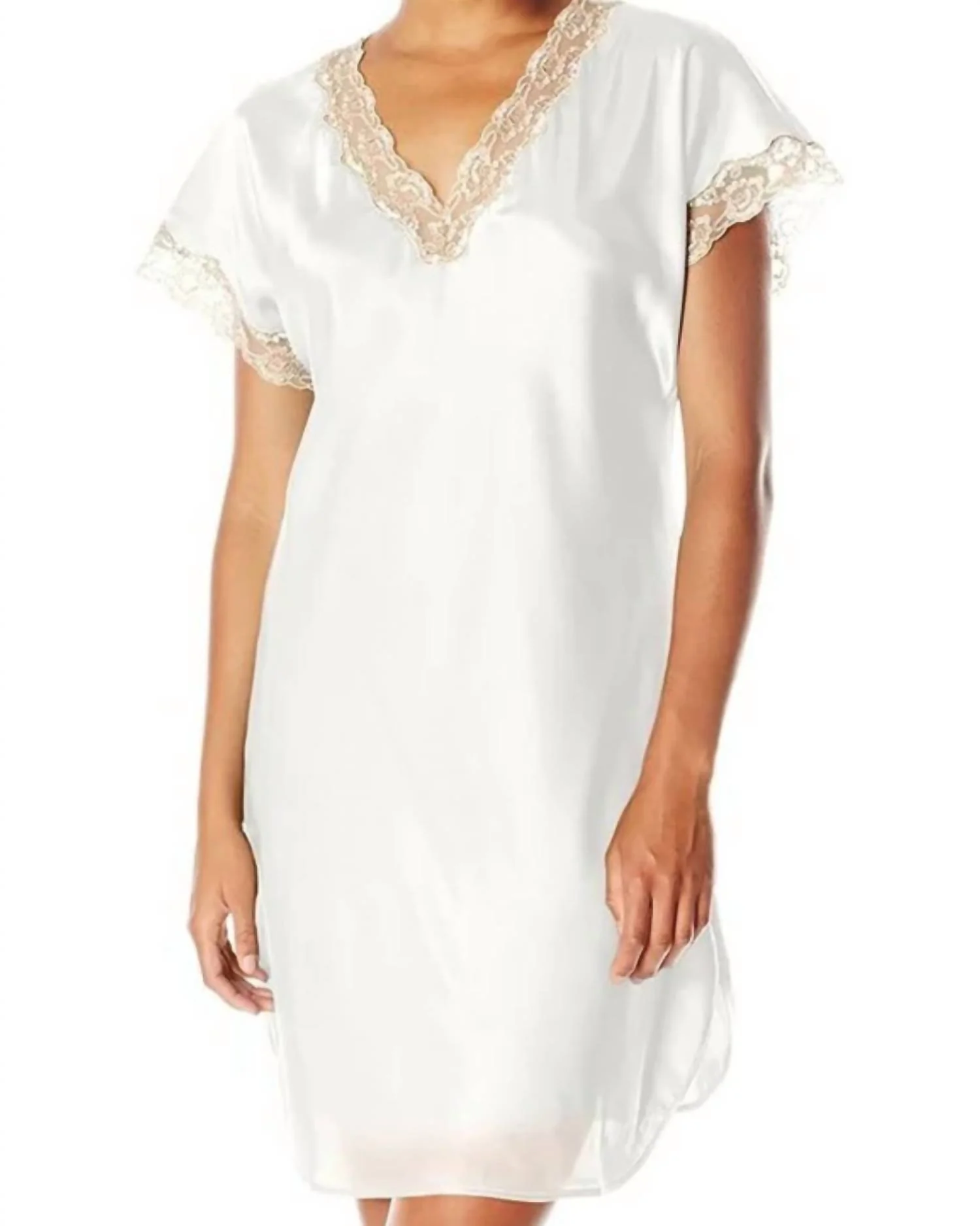 Charming Charmeuse Sleep Gown In Ivory