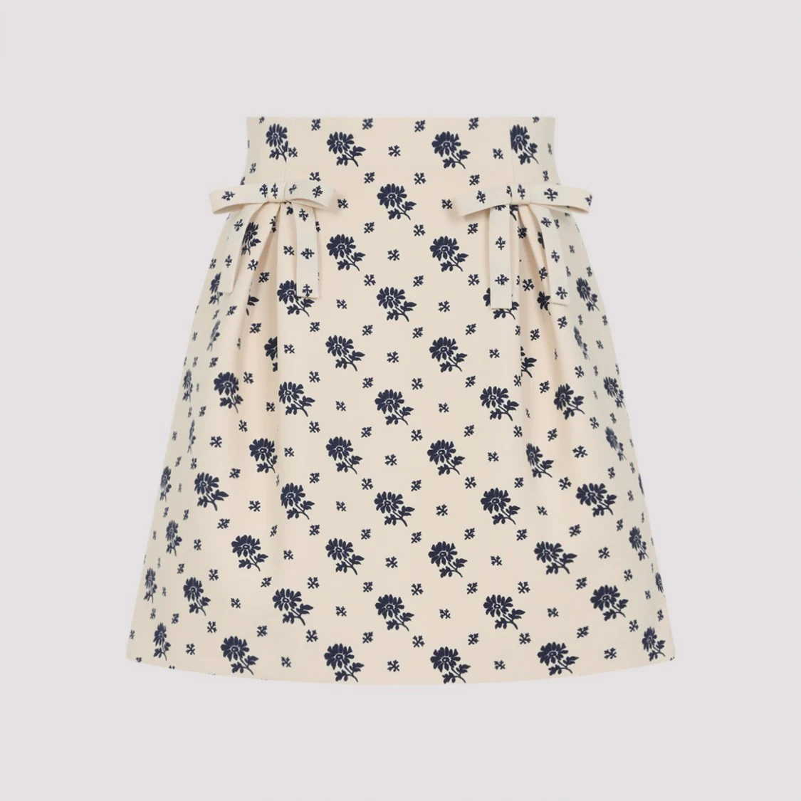 White Virgin Wool Mini Skirt