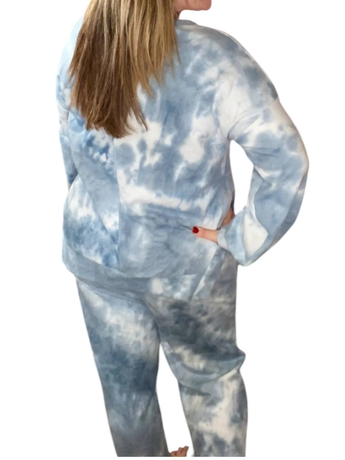 Tie Dye Lounge Set In Sky Blue