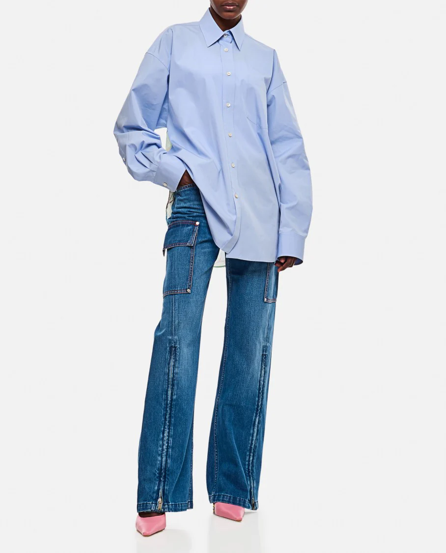 Front Zip Cargo Denim