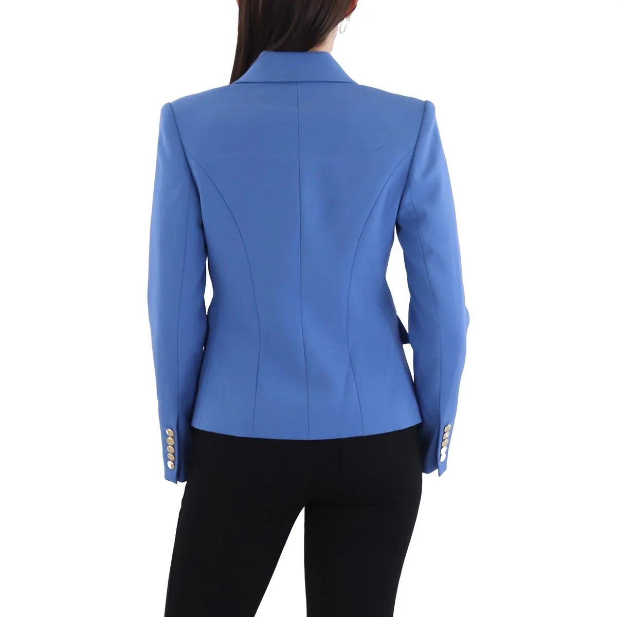 Womens Button Polyester One-Button Blazer