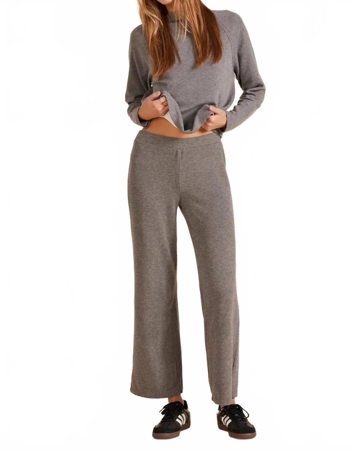 Wide Leg Pants In Charcoal