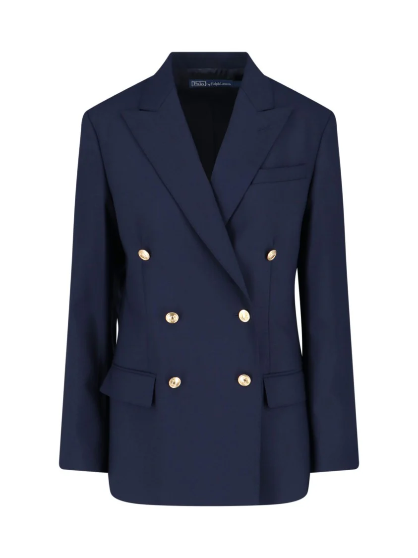 Tailored Double-Breasted Jacket With Gold Buttons