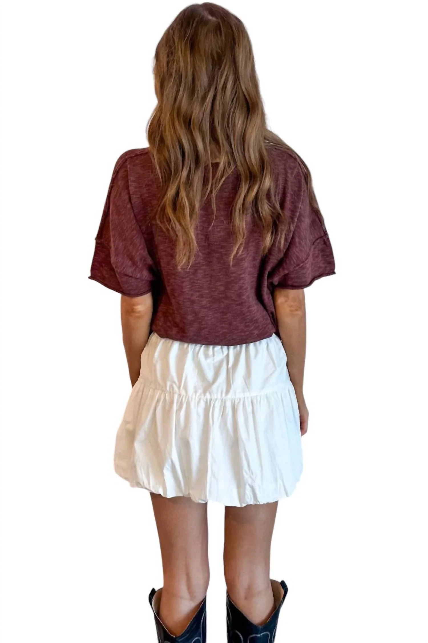 Emerson Balloon Mini Skirt In Ivory