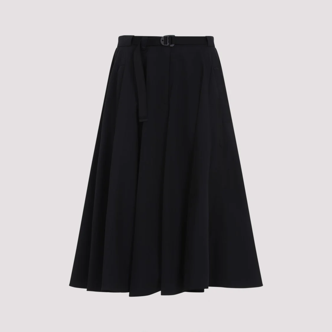 Black Polyamide Midi Skirt