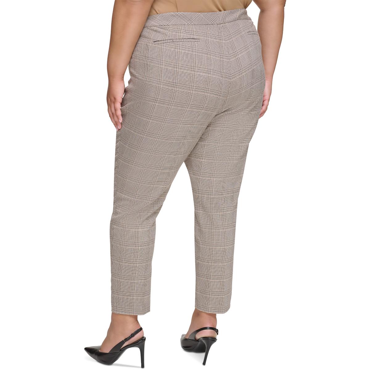 Plus Womens High Rise Stretch Ankle Pants