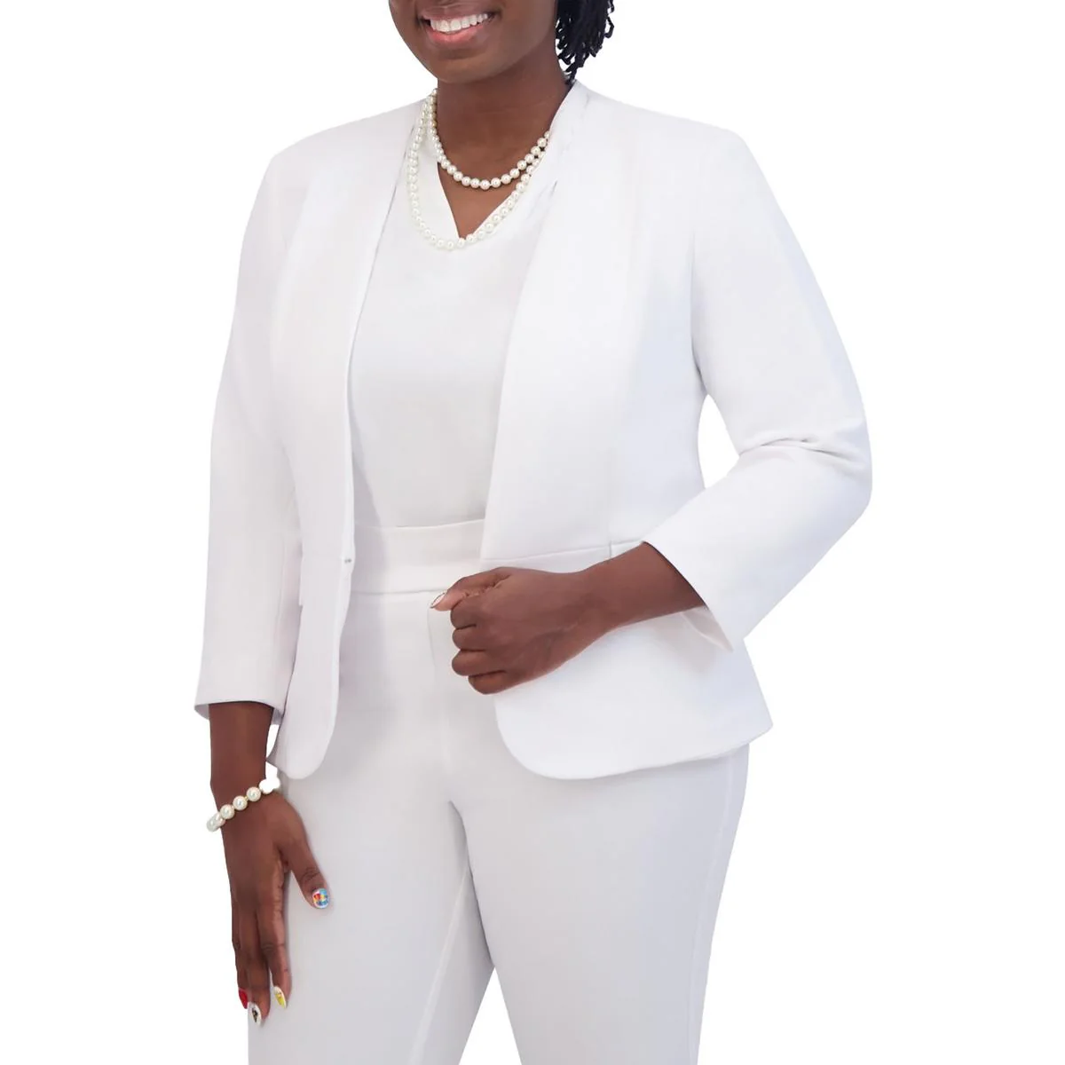 Womens Suit Separate Office Collarless Blazer