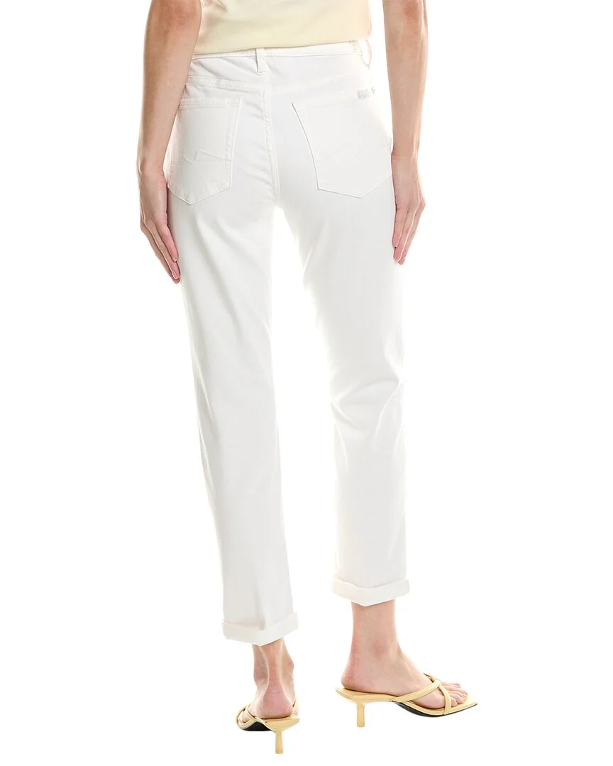 7 For All Mankind Josefina Squiggle White Feminine Boyfriend Jean