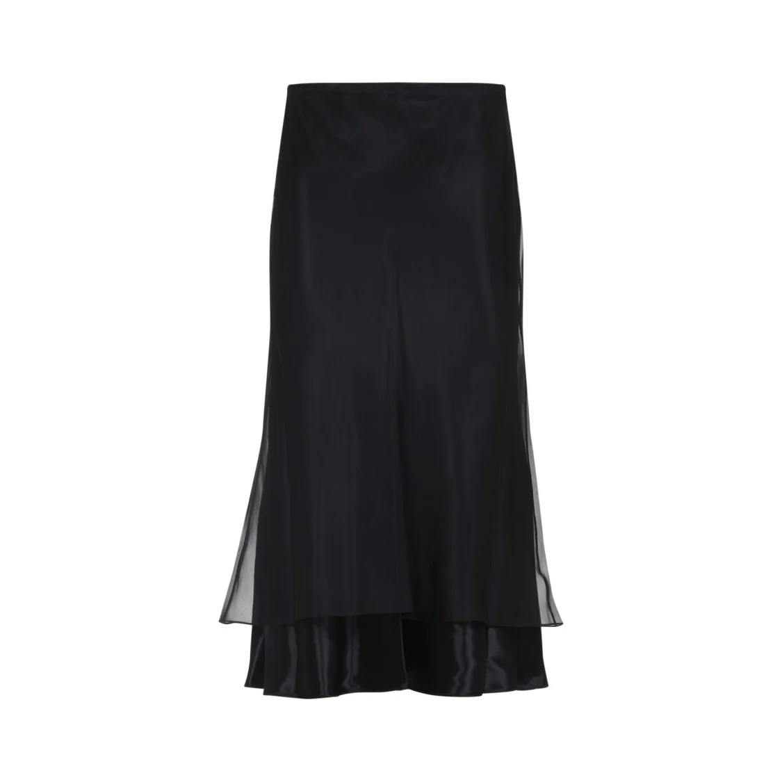 Monina Black Viscose Midi Skirt