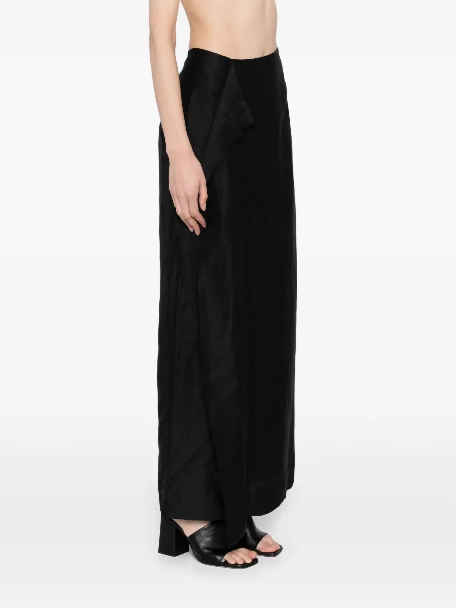 Bormio Wrap Over Maxi Skirt In Black