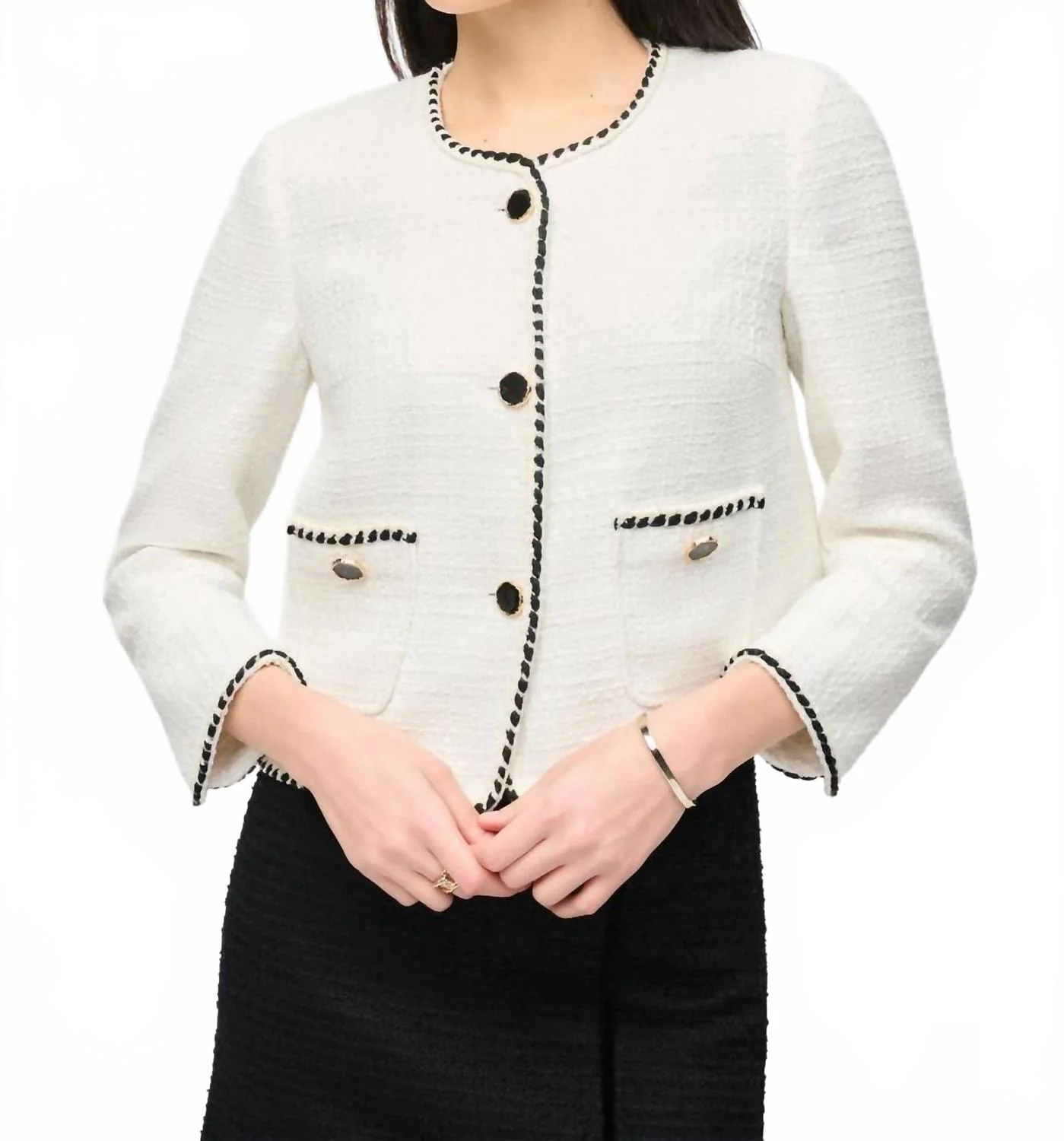 Women's Jacket In White/black