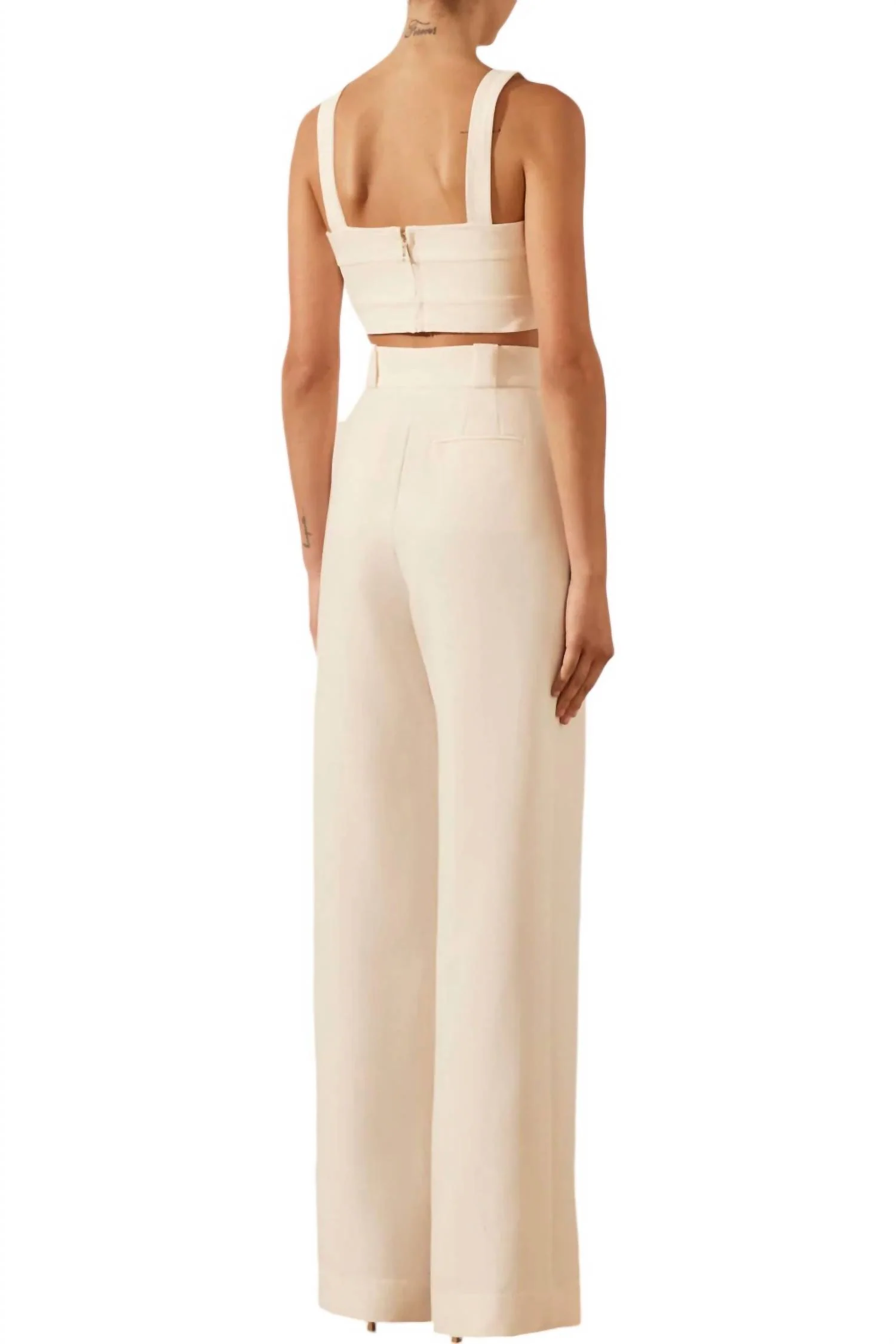 Irena High Waisted Tailored Pants In Ivory