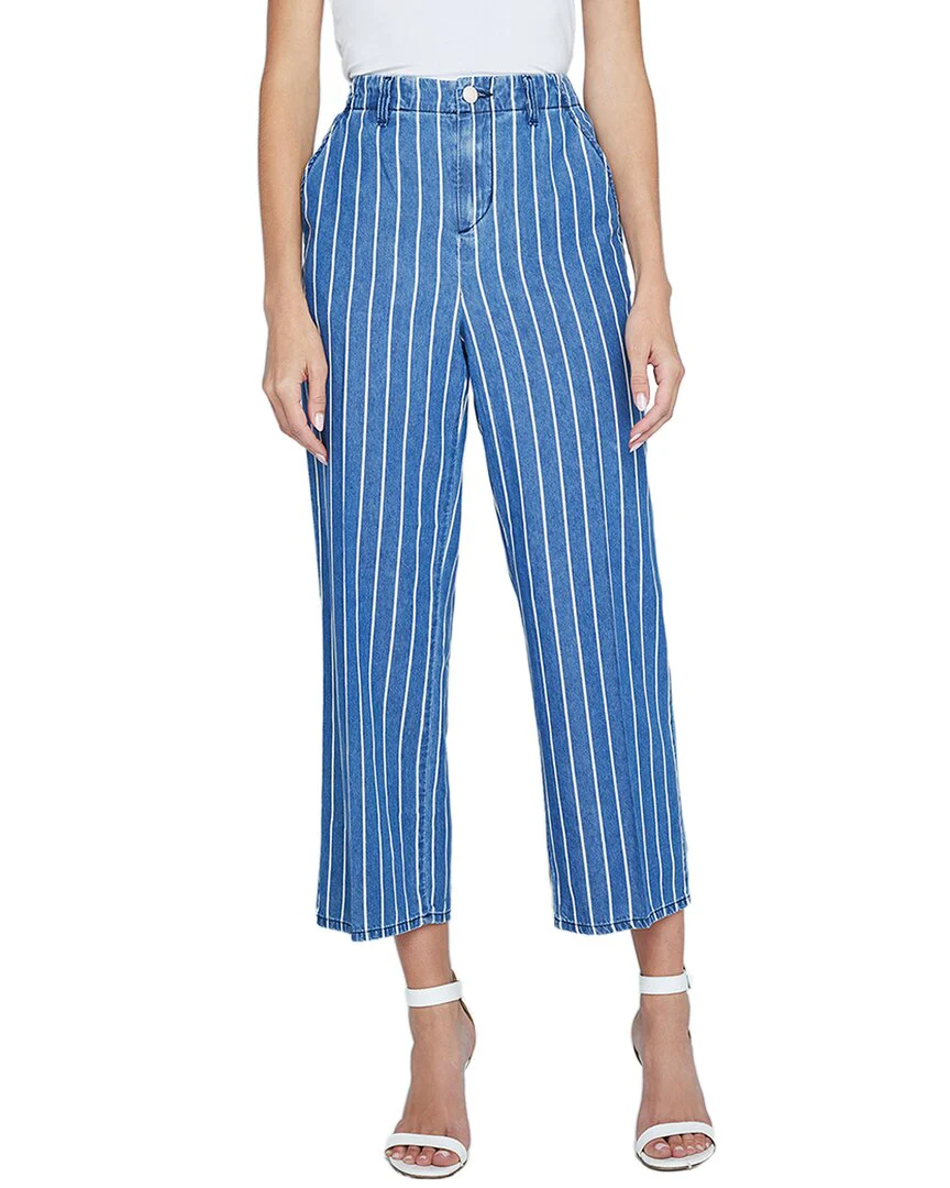 L’AGENCE Zayne High-Rise Denim Stripe Straight Trouser